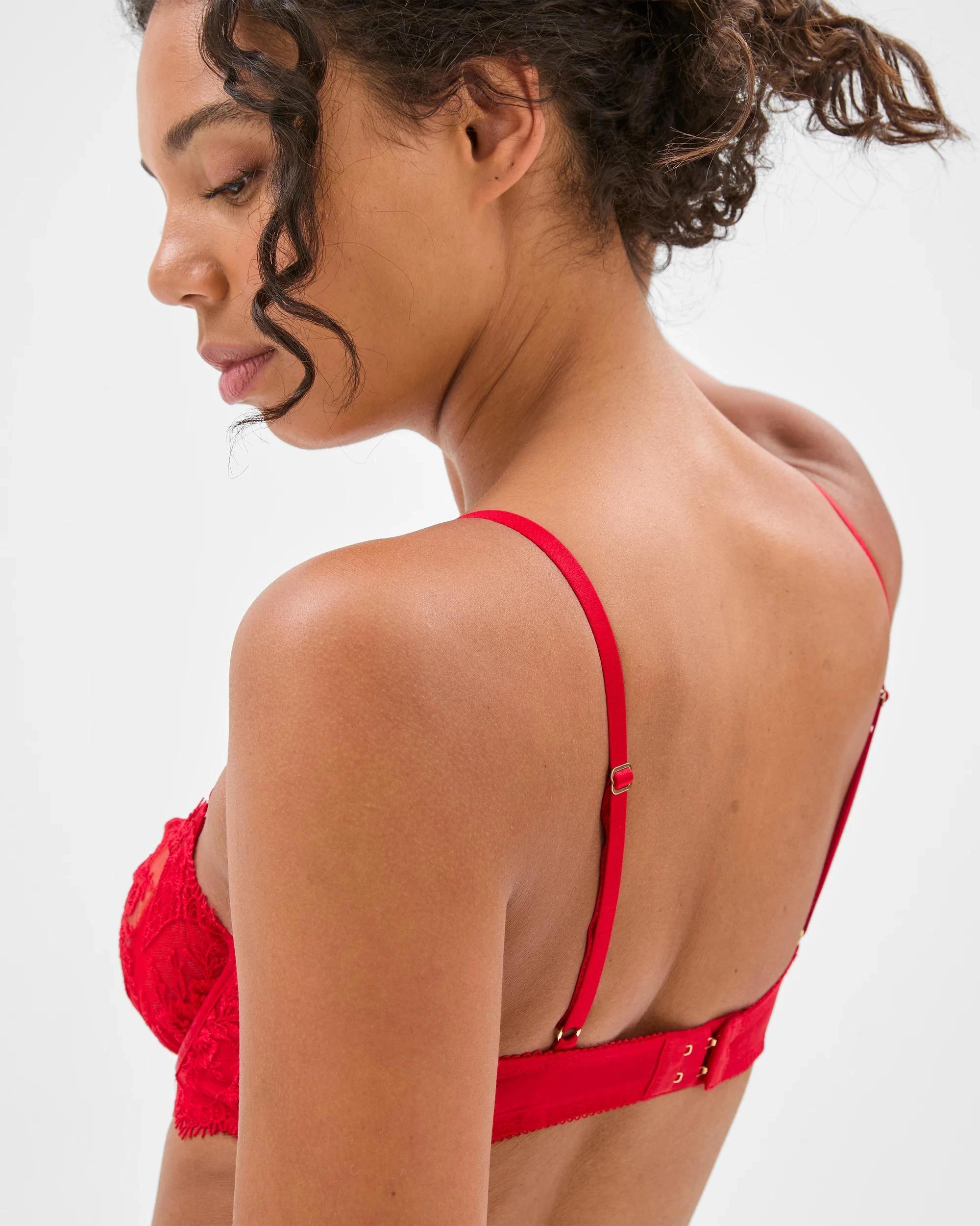 4 Target Woman Womens Dove Embroidered Lace Underwire Balconette Bra SCARLET, 4 of 4