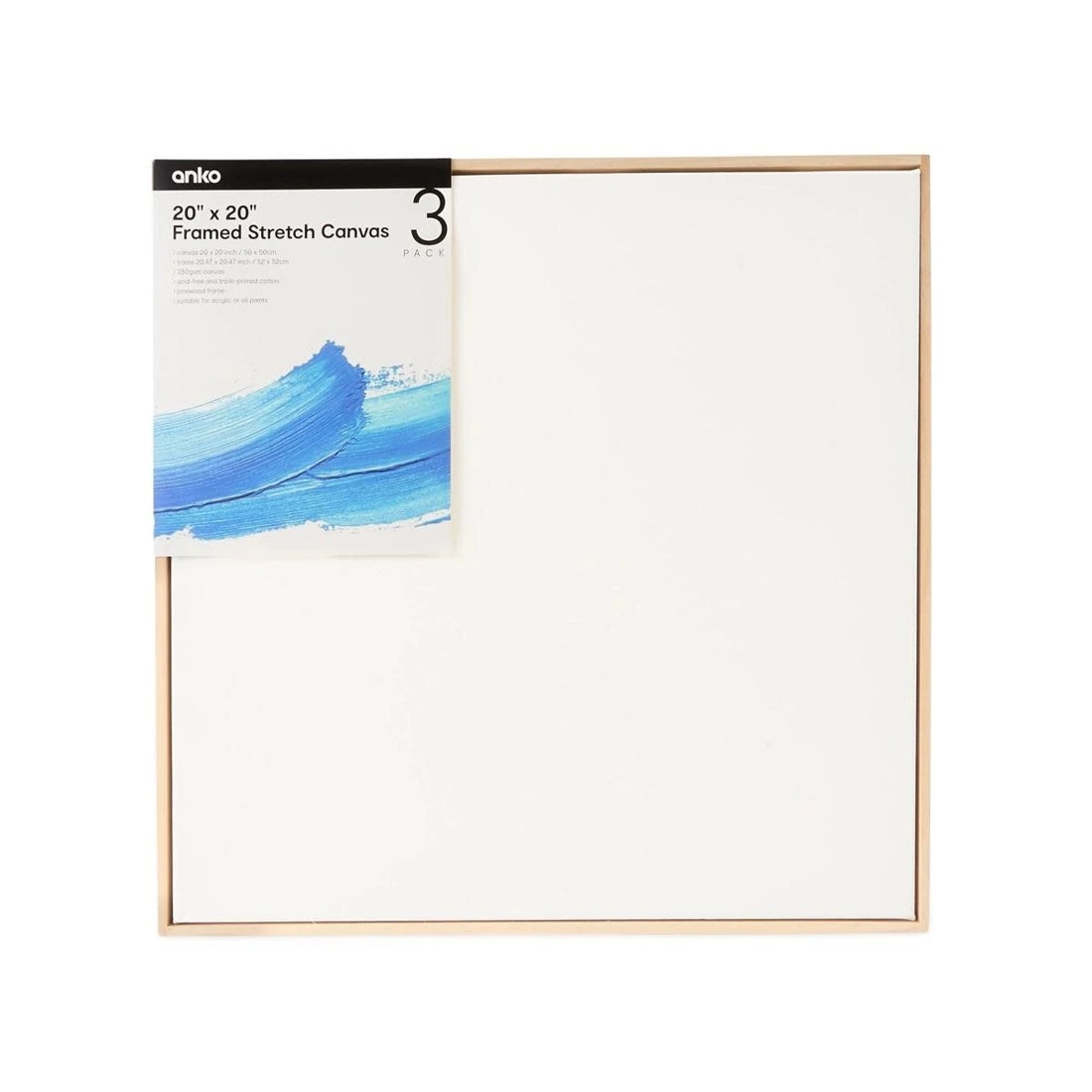 1 3 Pack 20in. x 20in. Framed Stretch Canvas, 1 of 7