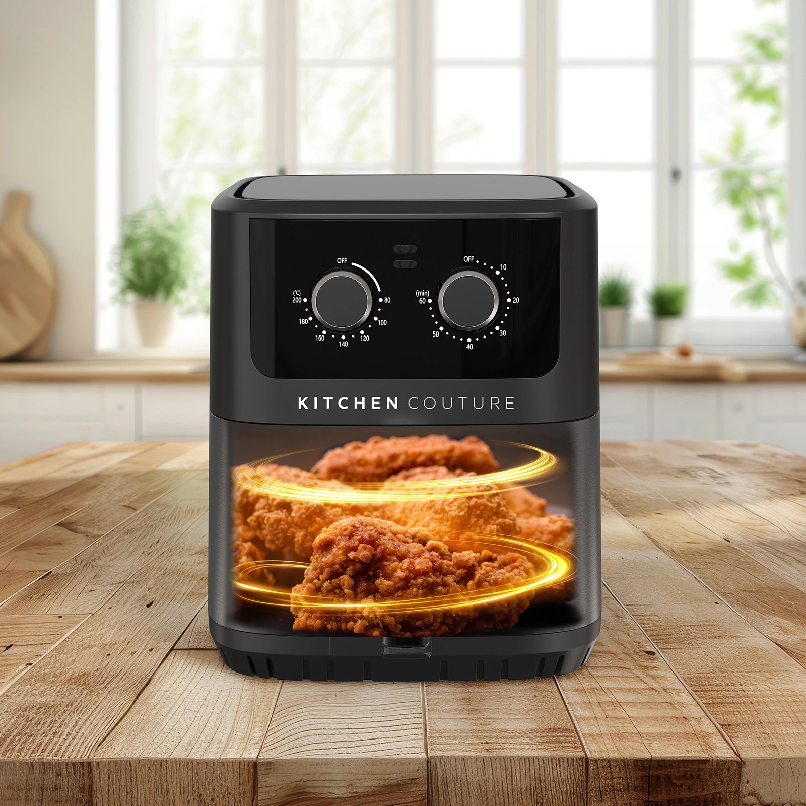 3 Kitchen Couture 6.5L Compact Air Fryer Viewing Window Stylish Powerful - Black, 3 of 5