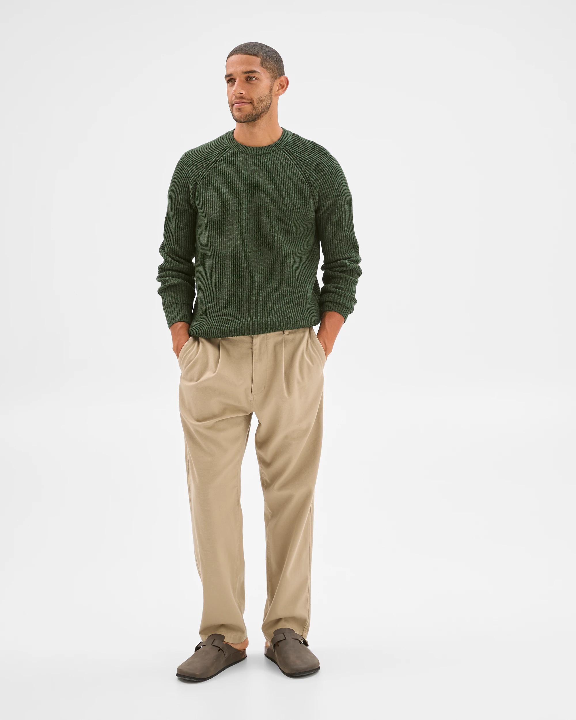 2 Target Man Australian Cotton Fisherman Knit Jumper GREEN, 2 of 6