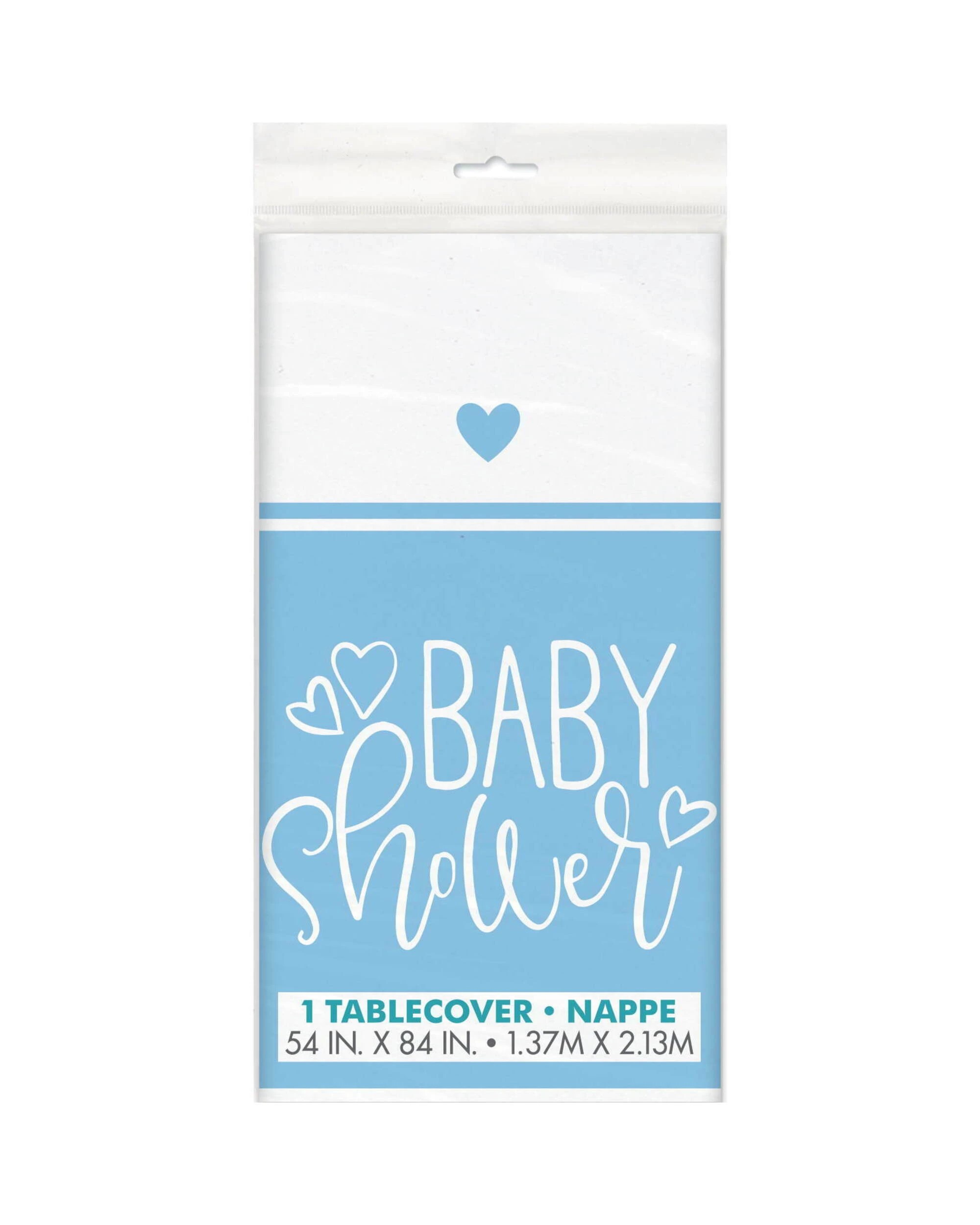 2 Unique Blue Hearts Baby Shower Plastic TableclothBlue - Blue, 2 of 2
