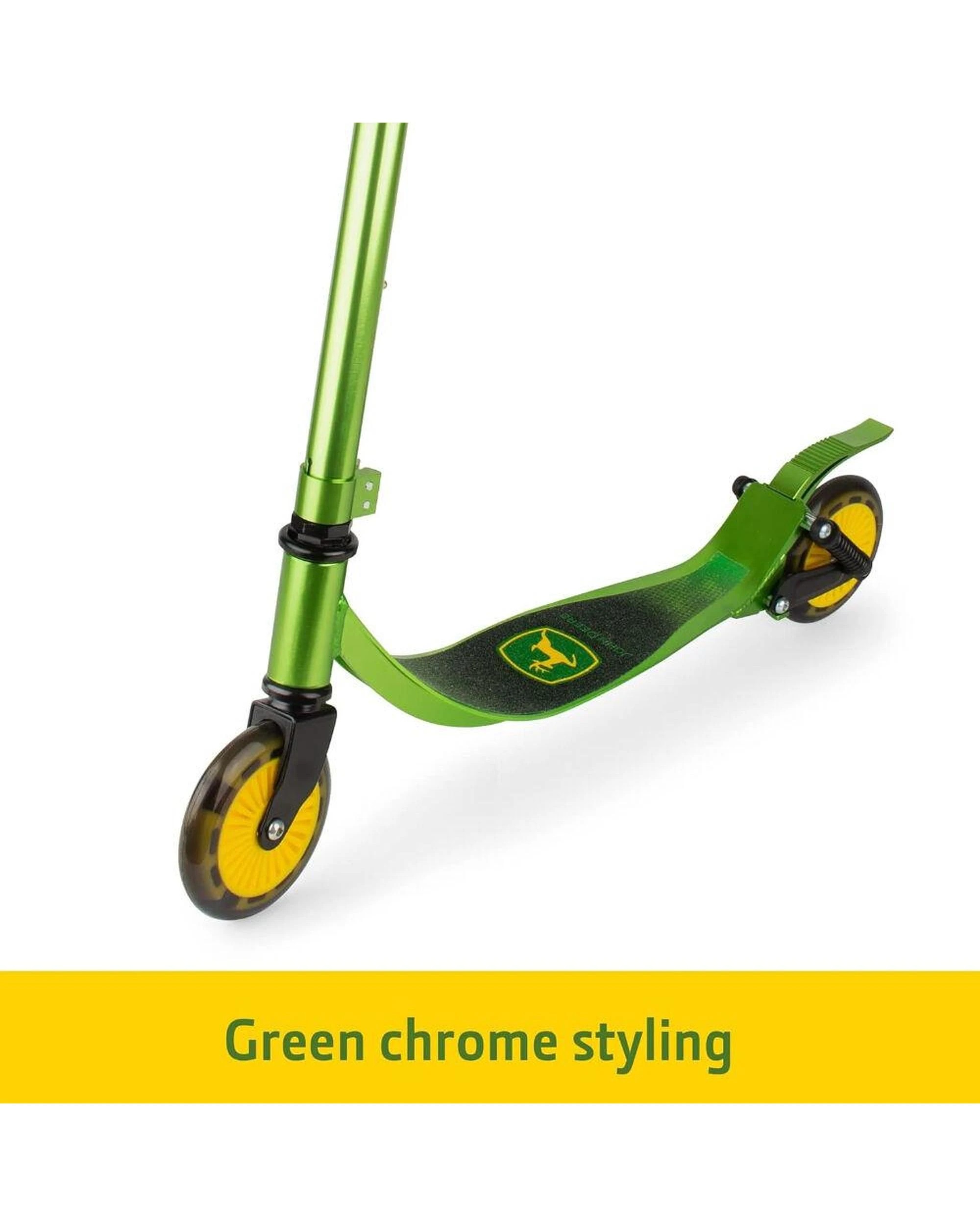 4 John Deere Kids Adjustable Push  Kick Ride On Scooter w Light Up Wheels 5y, 4 of 7