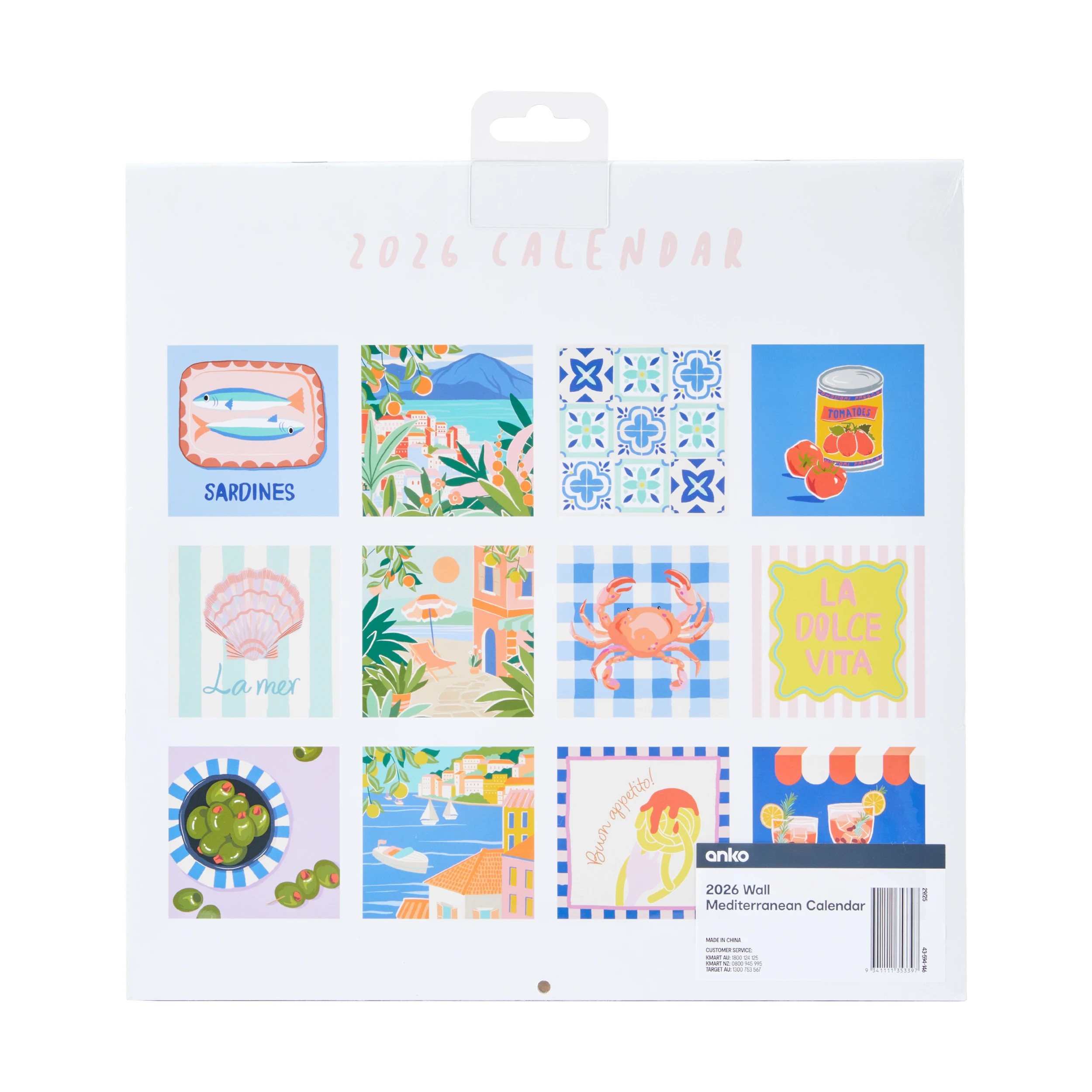 6 2026 Wall Mediterranean Calendar, 6 of 6