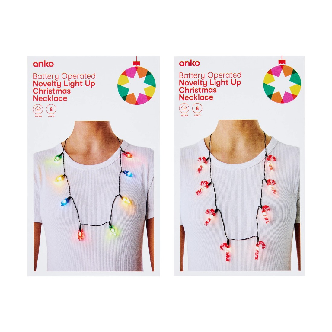 8 Light Up Christmas Necklace - Assorted, 8 of 9