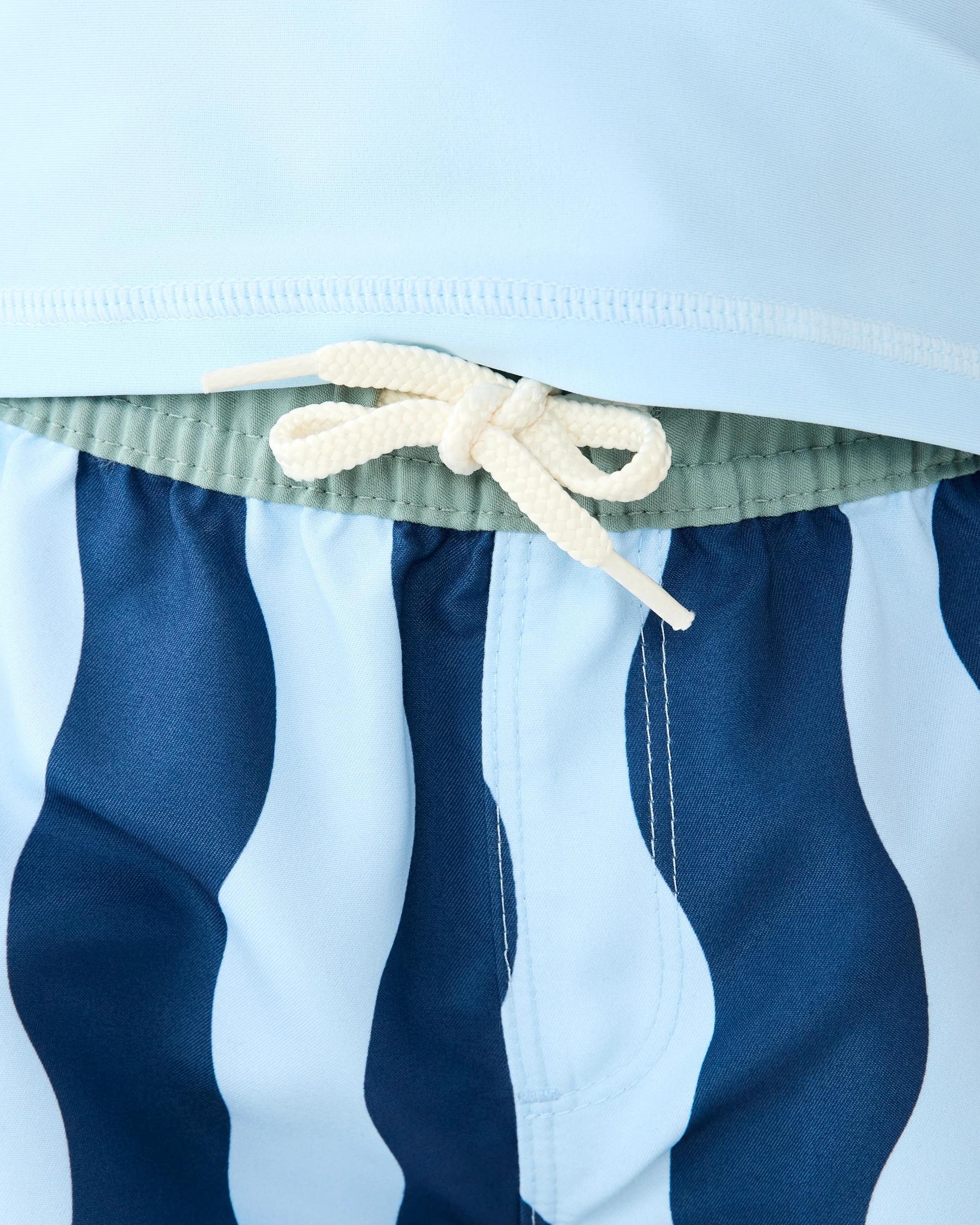 3 Printed Swim Boardshorts Blu Waves, 3 of 6