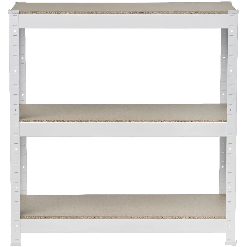 9 Cobalt 3 Shelf Metal Shelving Unit White Shelves Home Office Storage, 9 of 9