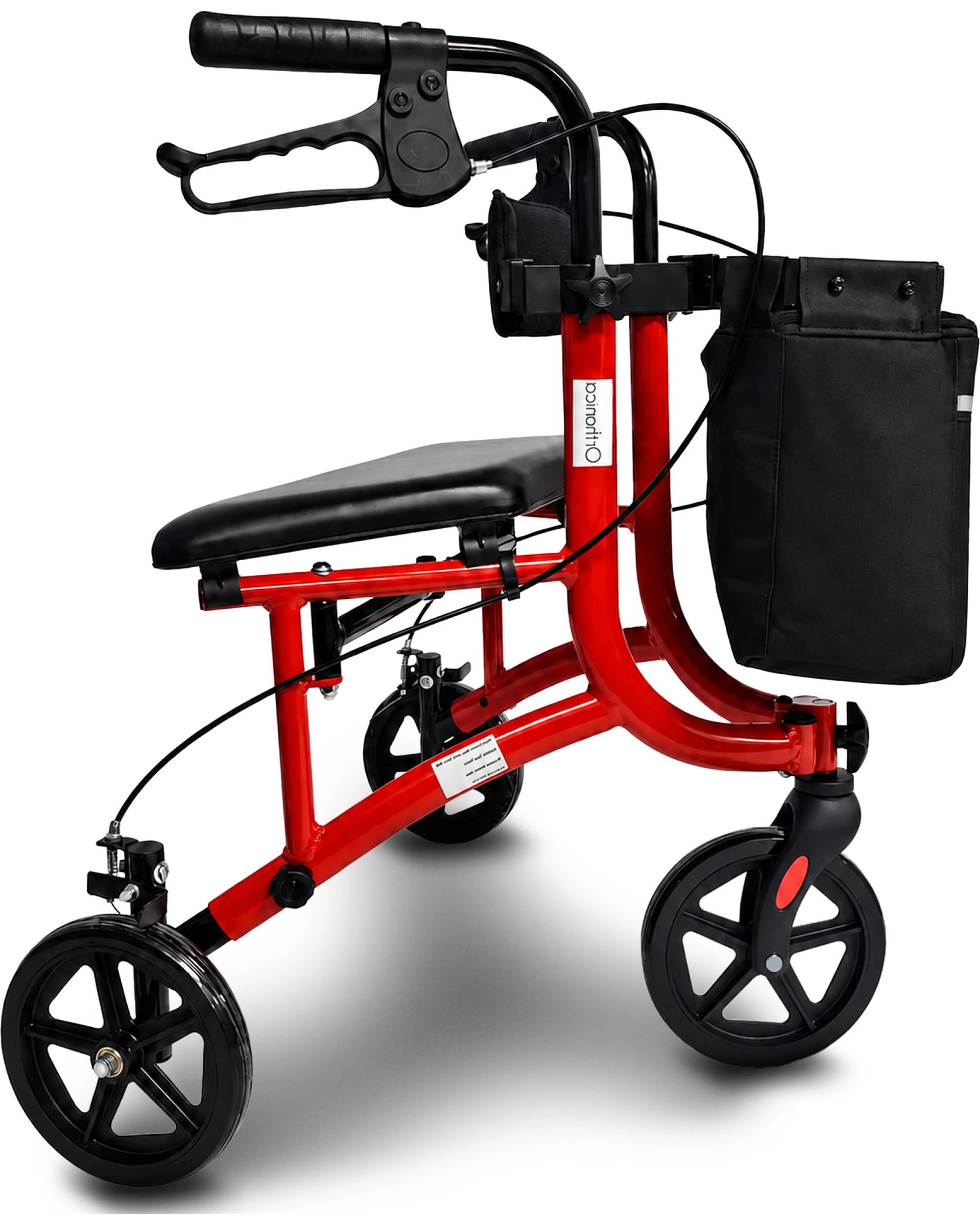 Orthonica 3-Wheel Folding Rollator Walker with Seat Lightweight ...