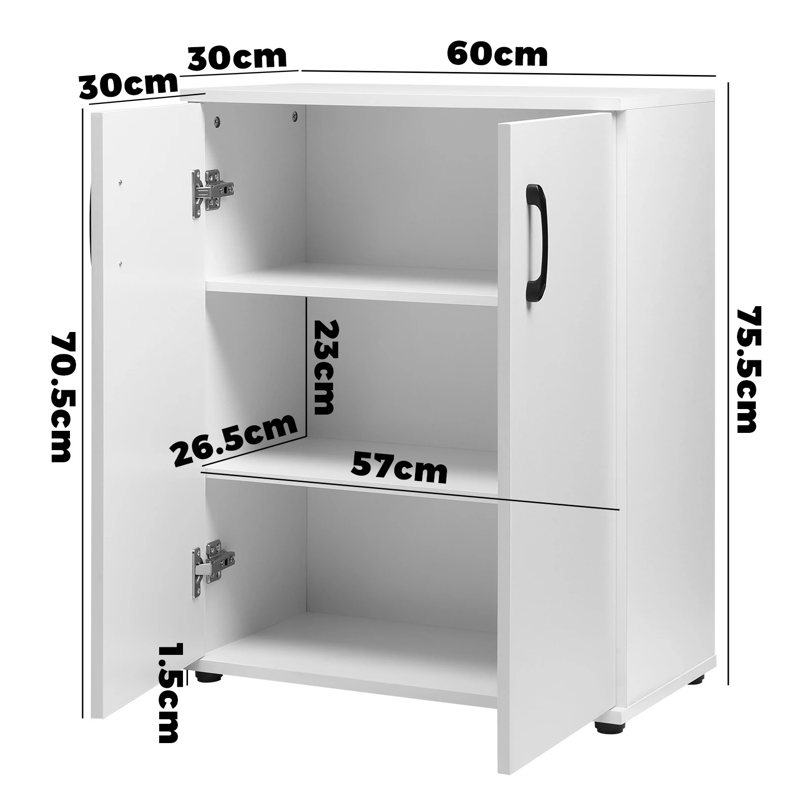 5 Oikiture Storage Cabinet Sideboard Freestanding Cupboard Organiser
 - White, 5 of 6