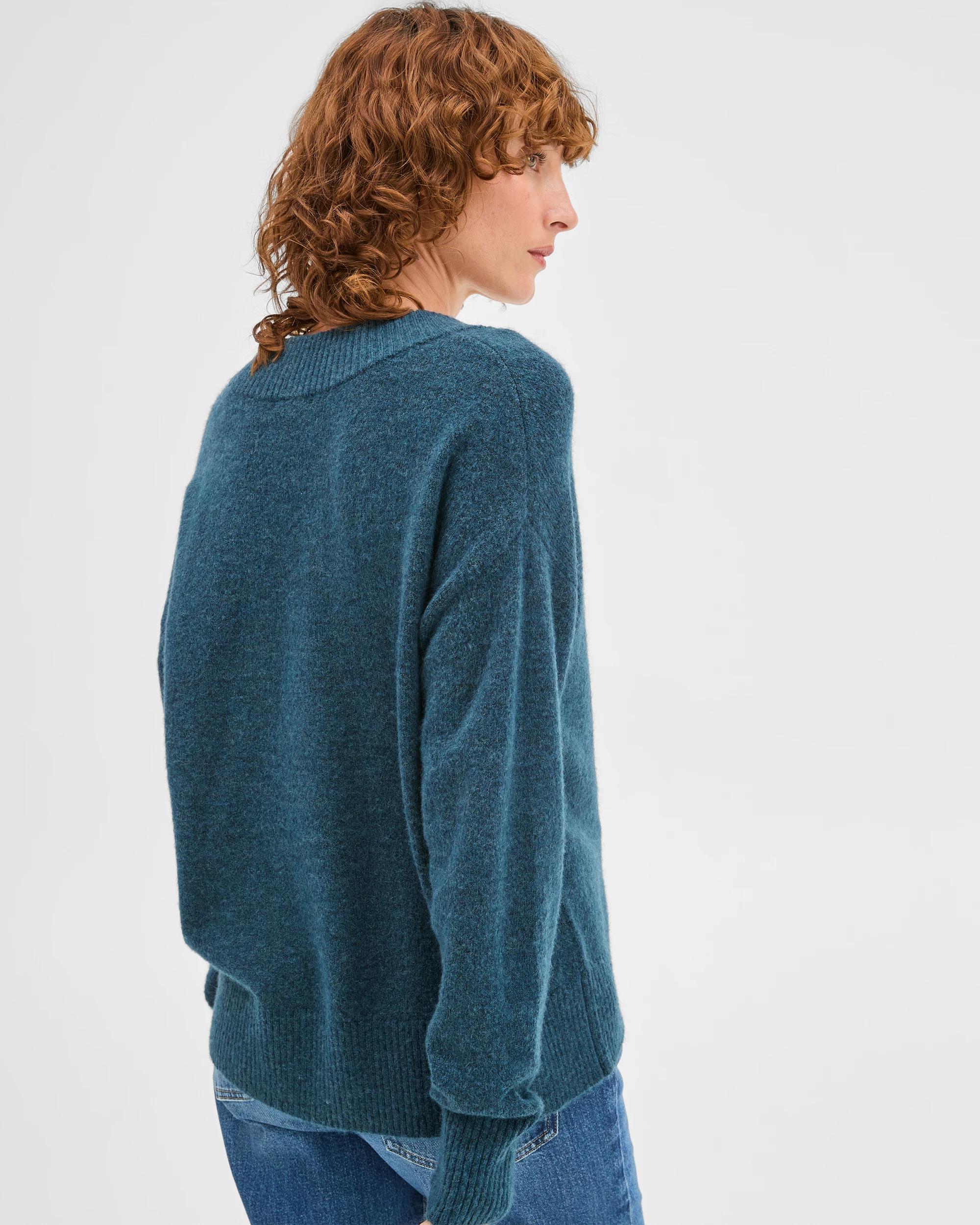 6 Target Woman Lightweight Lofty V-Neck Jumper DARK TEAL MARLE, 6 of 7