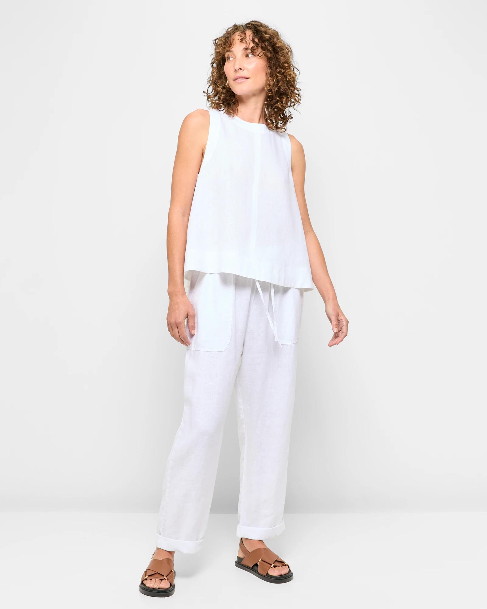 2 Target European Linen Tank Top WHITE, 2 of 5