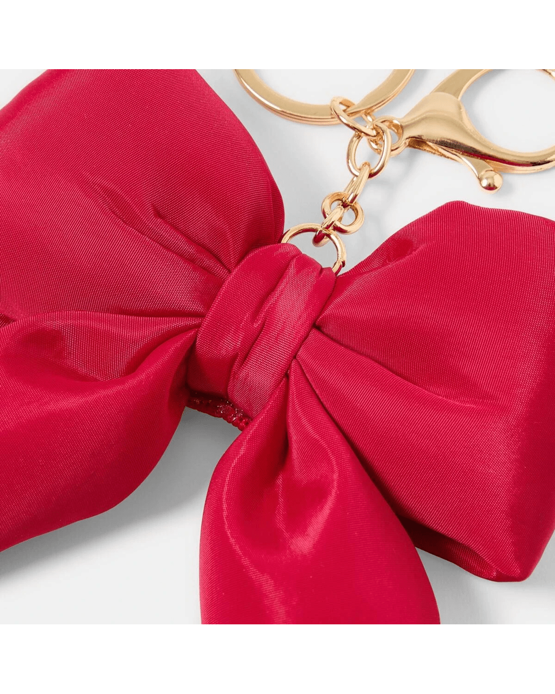 2 Puffy Bow Keyring - Gold Tone and Red, 2 of 3