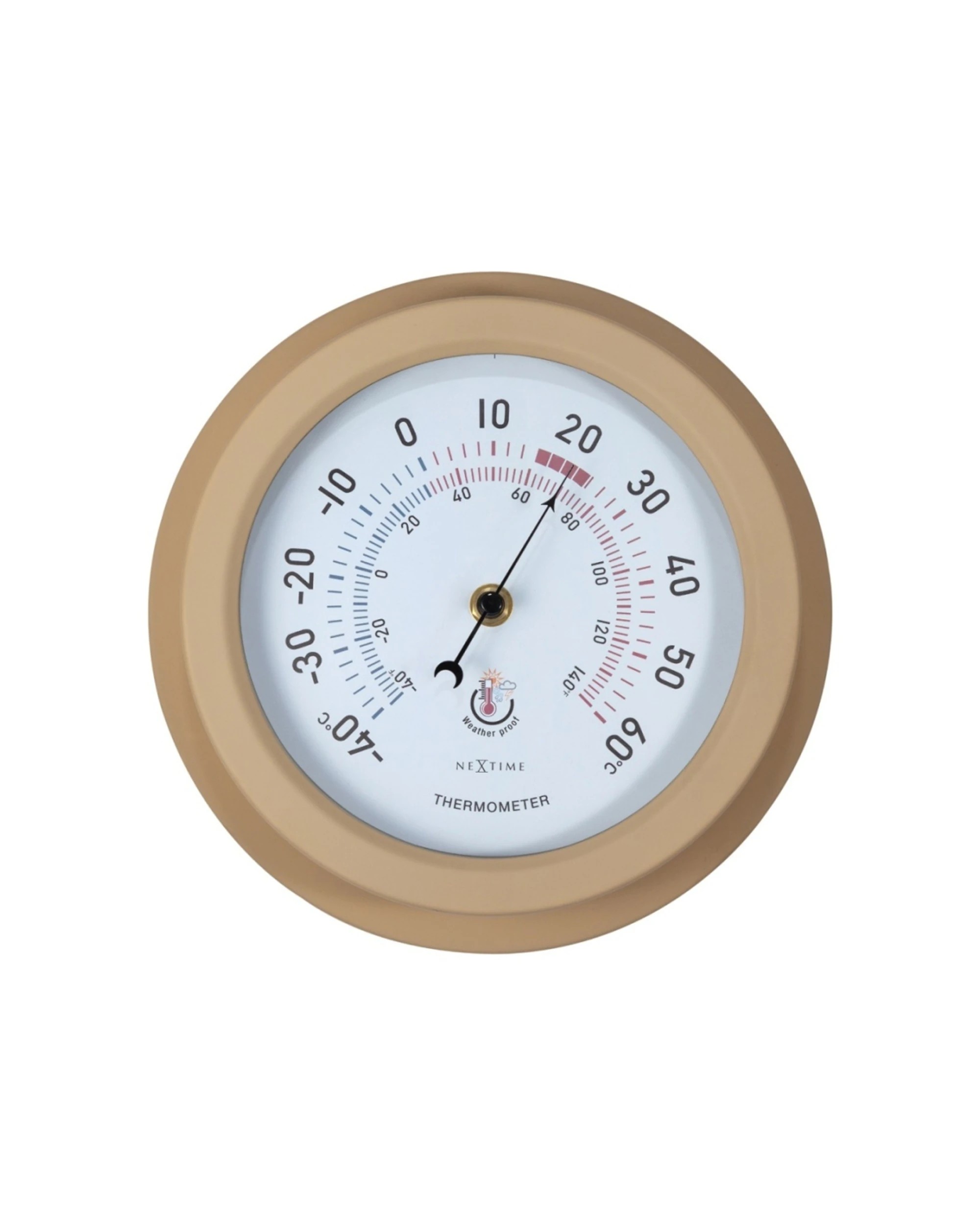 1 NexTime Outdoor Thermometer Water Resistant Dual Scale Lily Model 19cm - Brown, 1 of 8