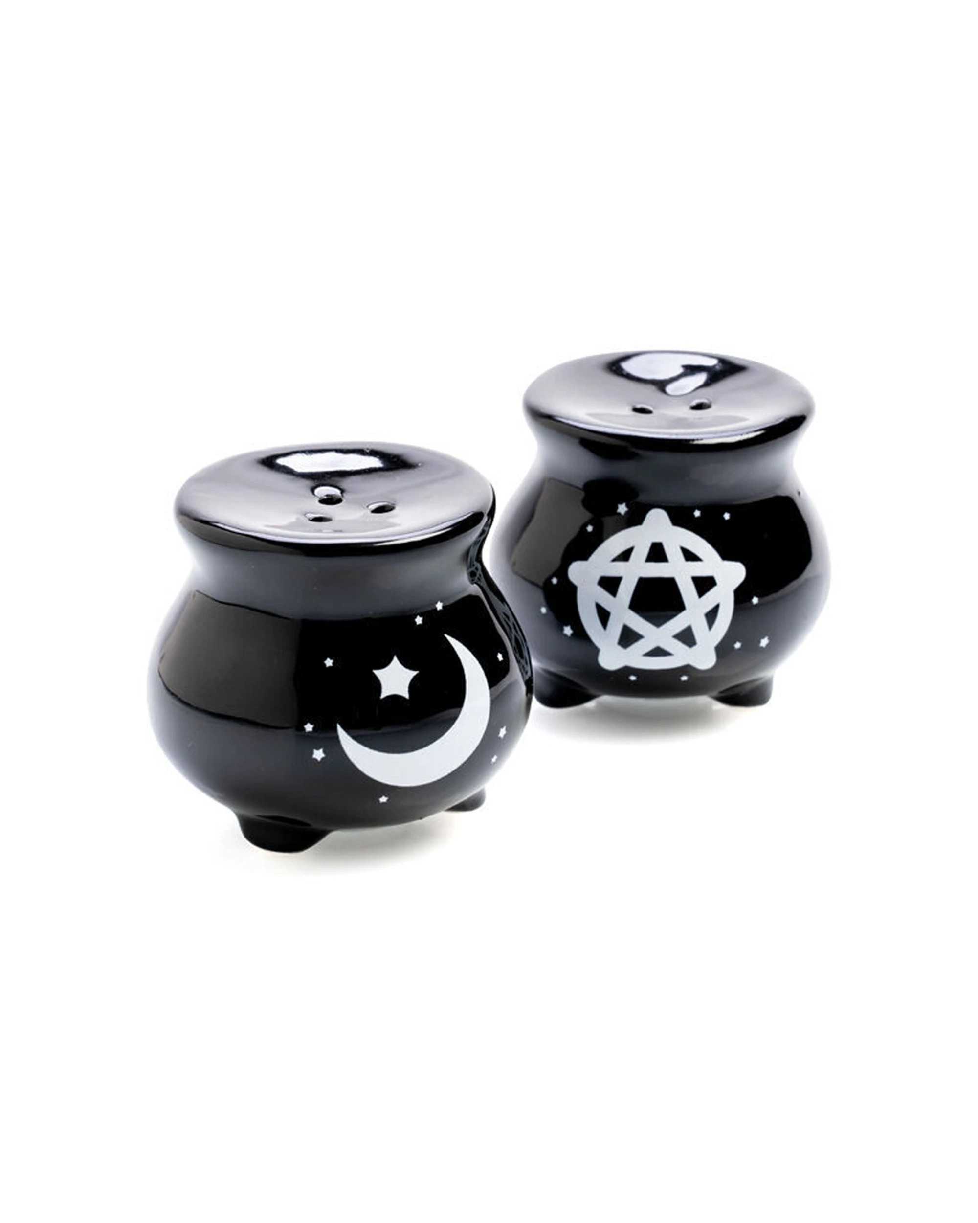 2 Flavour Mates 2pc 3D Salt & Pepper Shaker Duo Set 5.6x5.6x5.6cm Witches Cauldron - Black, 2 of 5