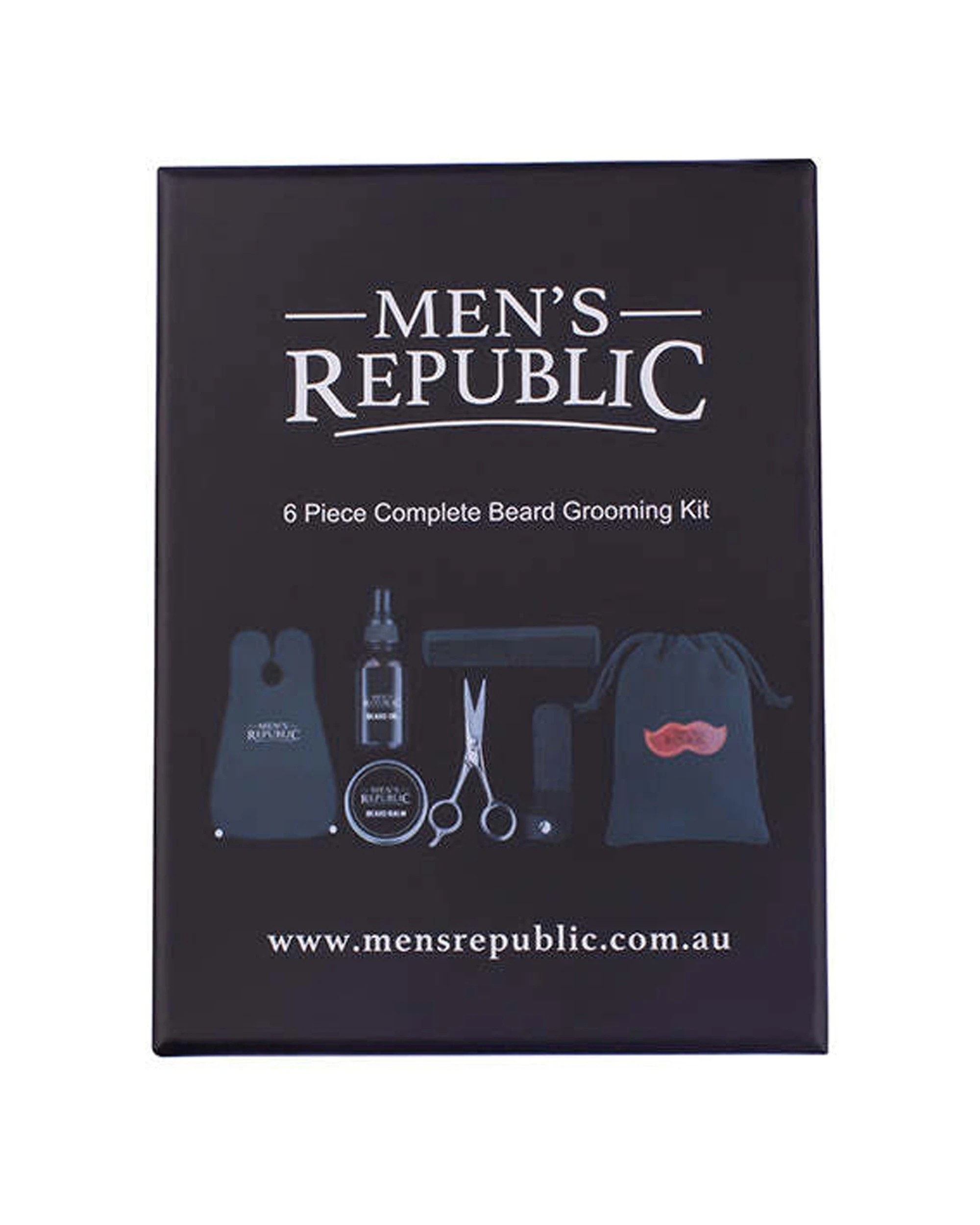 2 Mens Republic 6Pc Beard Grooming Kit With Bag And Apron Complete Grooming Set For Men - Brown, 2 of 8