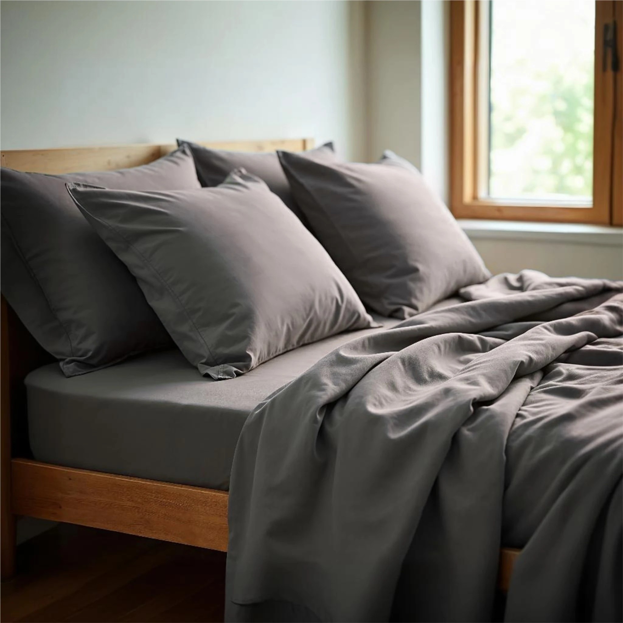 3 Royal Comfort 1200 Thread Count Sheet Set 4 Piece Ultra Soft Touch Bedding - Queen Bed - Charcoal, 3 of 4