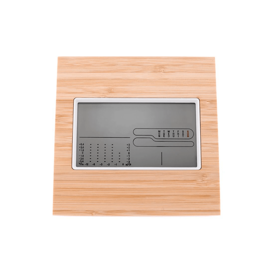 1 Otto LCD Desk Clock Bamboo, 1 of 3