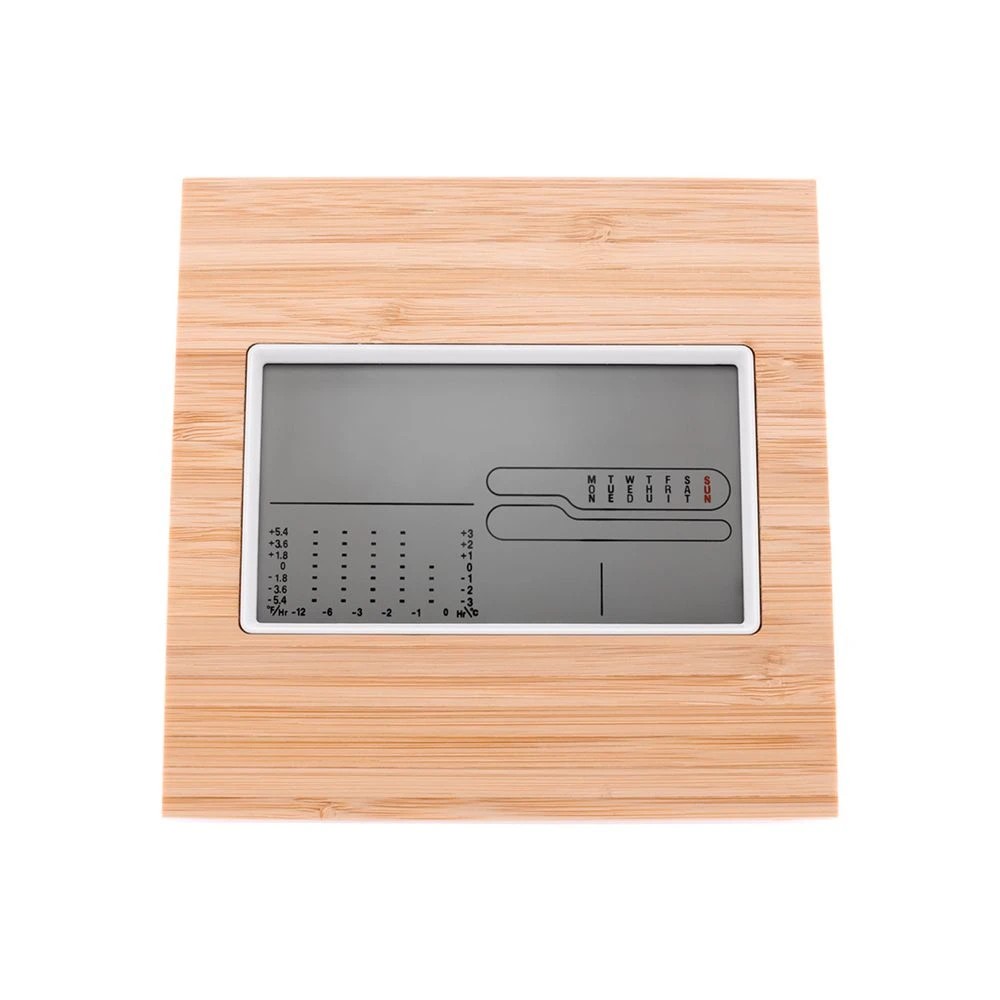 1 Otto LCD Desk Clock Bamboo, 1 of 3