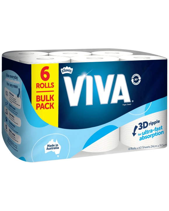 Kleenex VIVA Kitchen Towels 60 Sheet 6 Pack