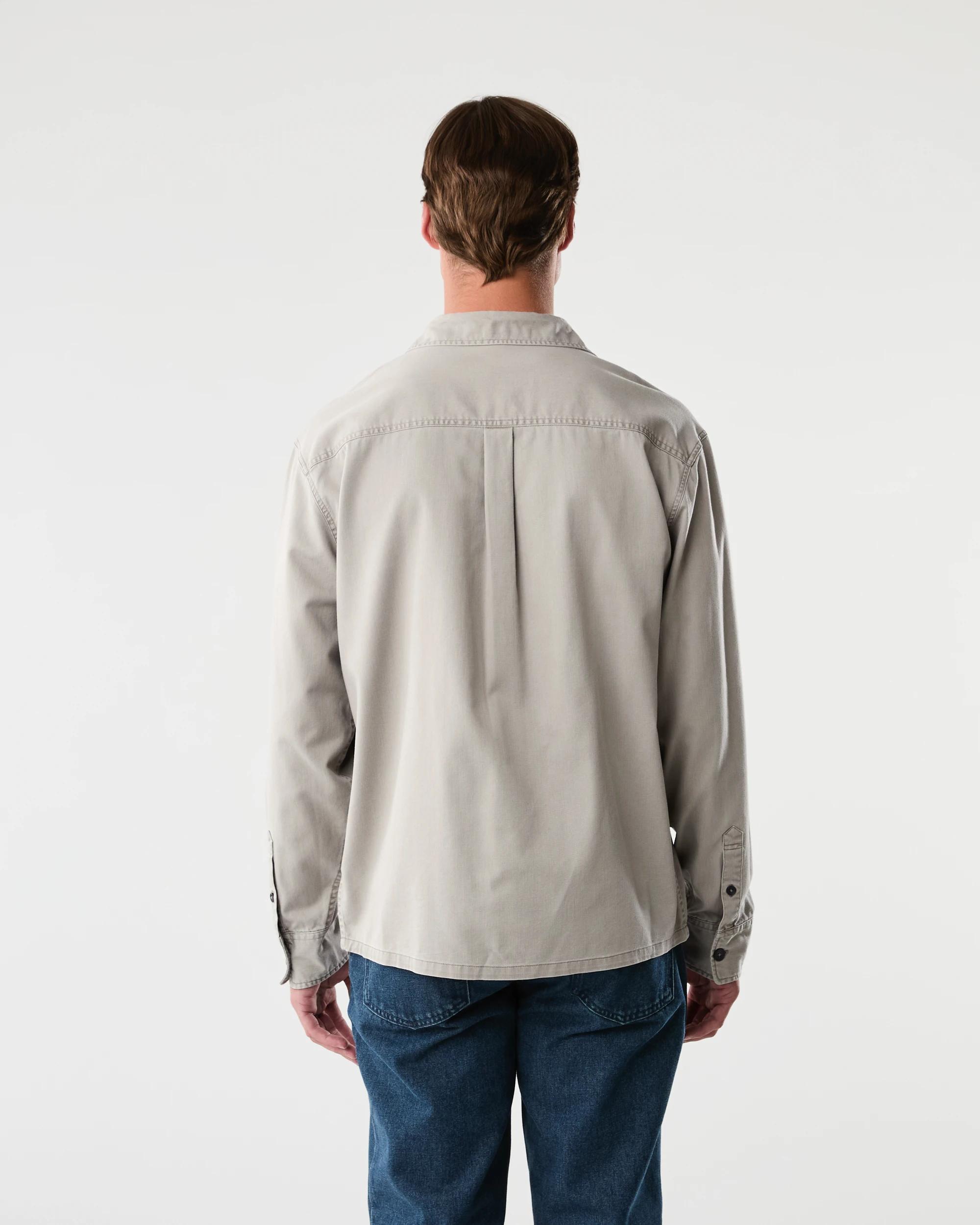 3 Long Sleeve Twill Overshirt Bge Smoke, 3 of 7