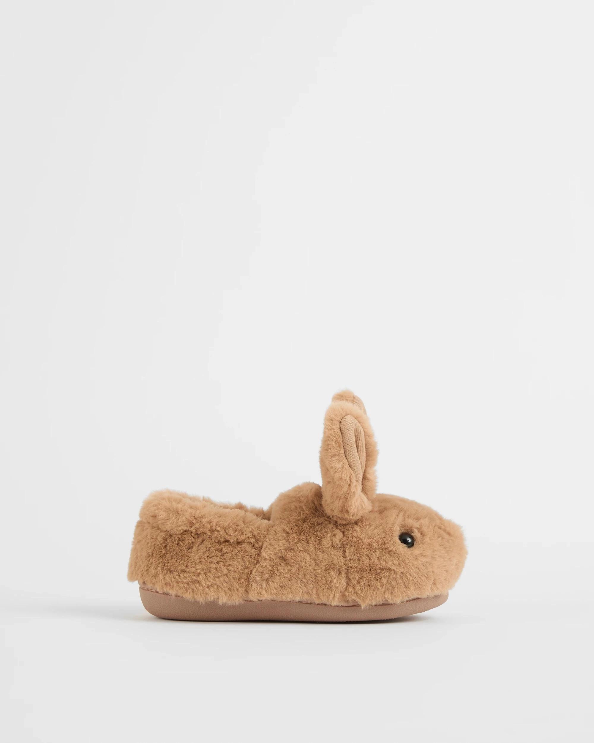 1 Target Kids Novelty 3D Bunny Slippers TAN, 1 of 4