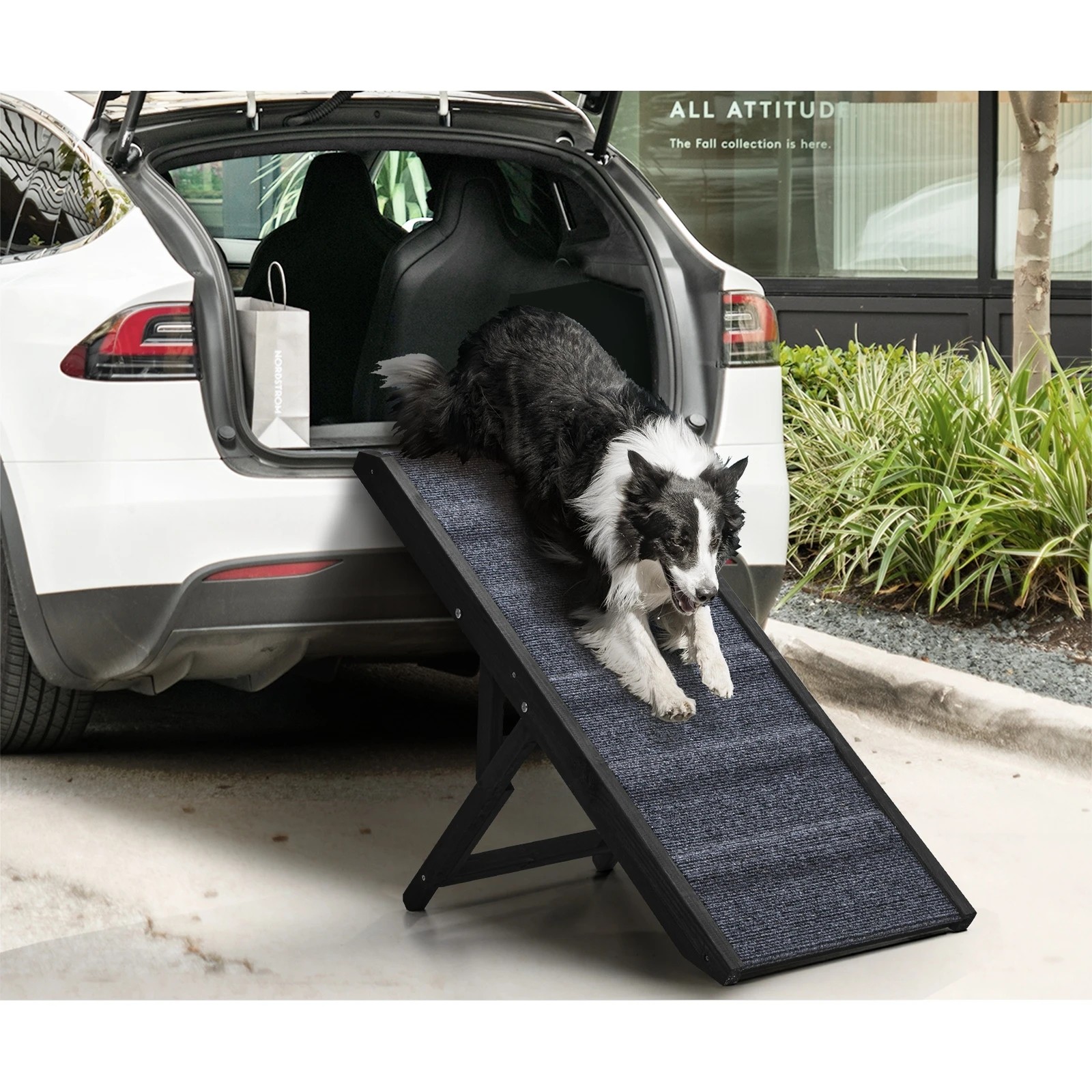 3 Alopet Dog Pet Ramp Adjustable Height Dogs Stairs Bed Sofa Car Foldable 90cm - Black, 3 of 10