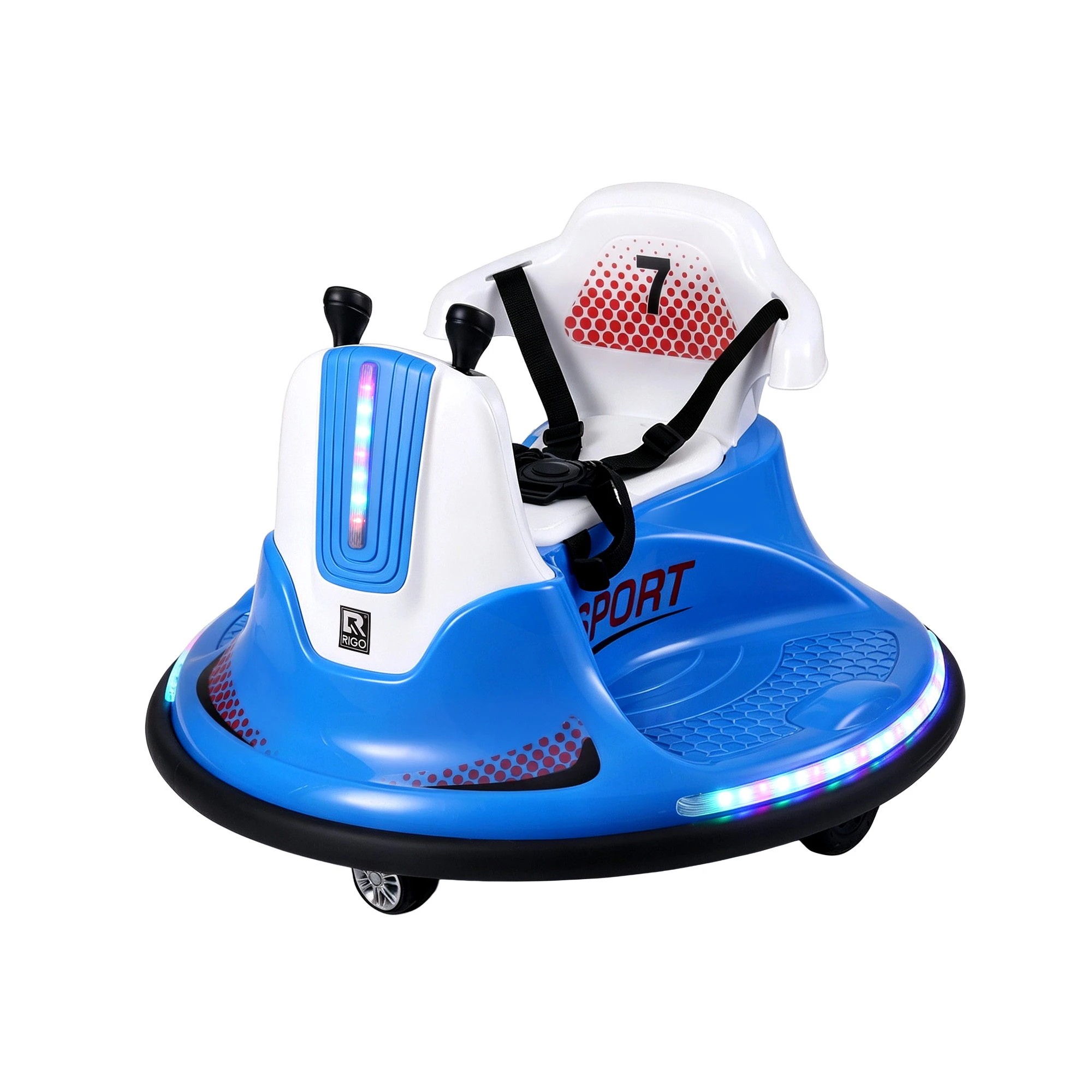 1 Rigo Ride on Cars Kids Bumper 12V Ride on Toy Toddler Remote Control - Blue, 1 of 10