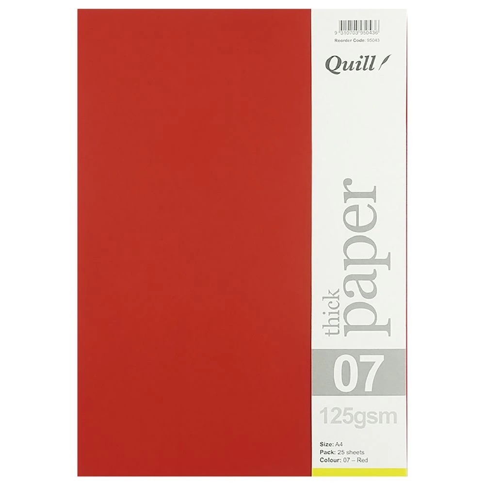 3 Quill A4 125gsm Paper Red 25 Pack, 3 of 4