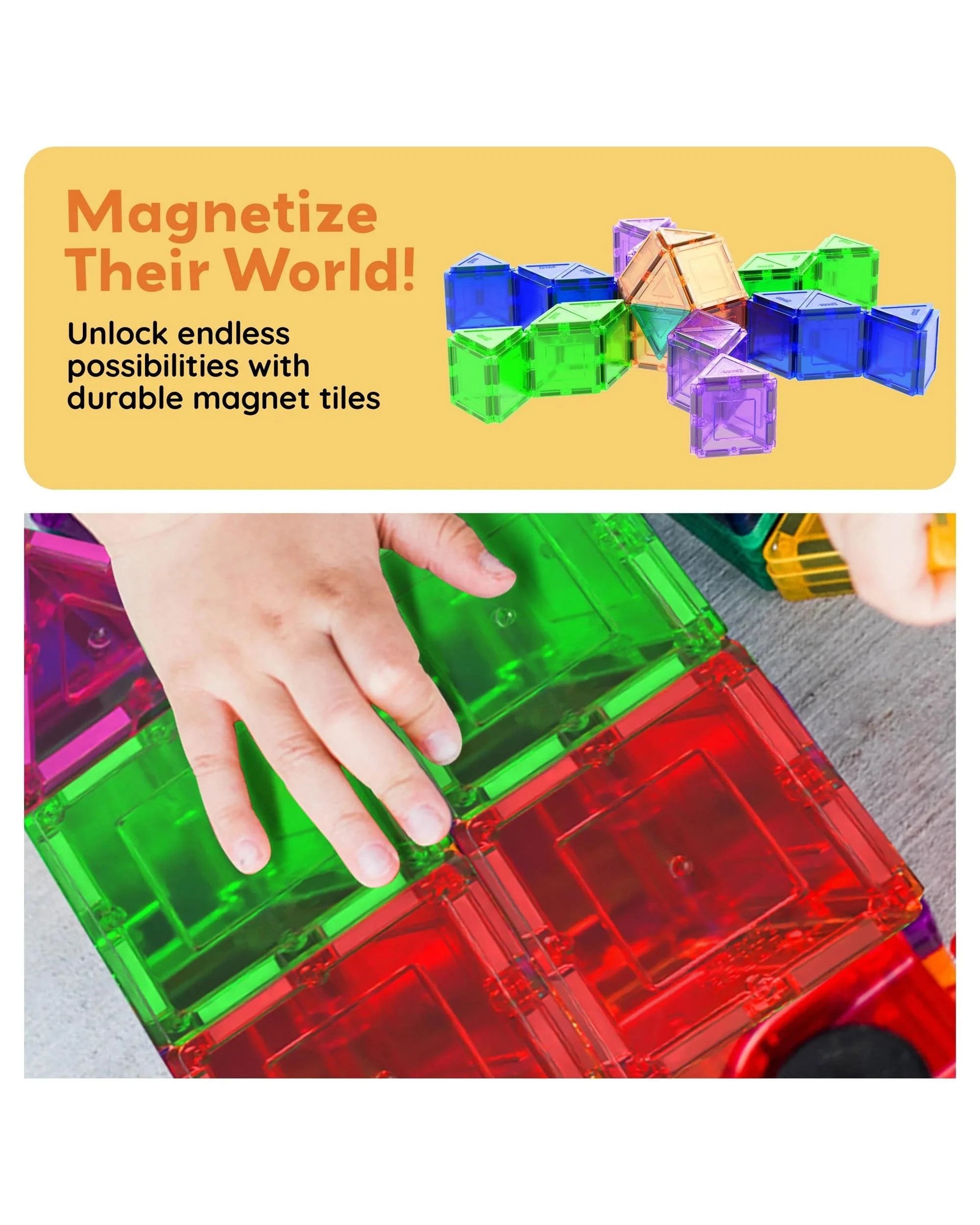 8 PicassoTiles Magnetic Tile Classic Building Set 101 Pieces, 8 of 9
