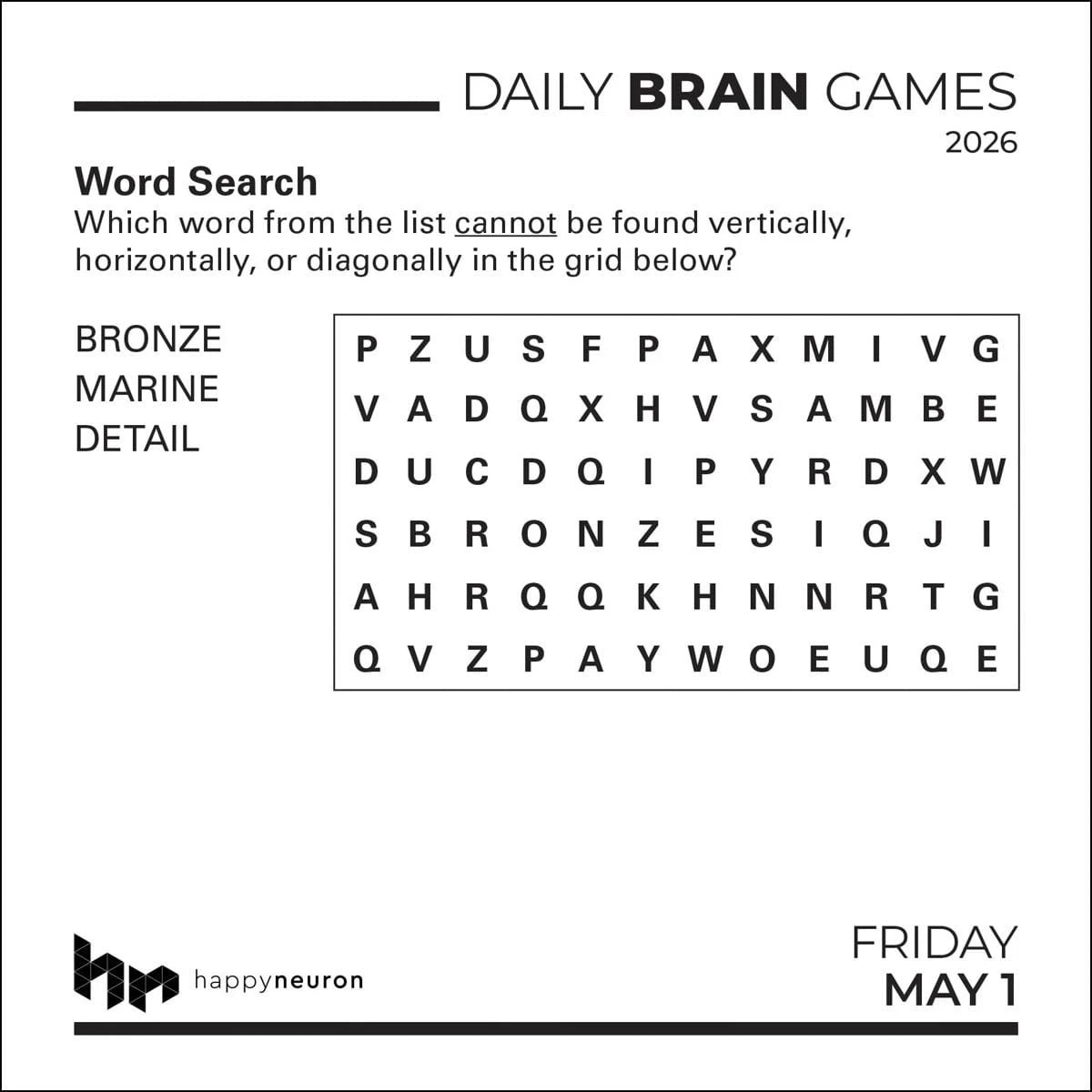 3 Happy Neuron Daily Brain Games 2026 Calendar, 3 of 4