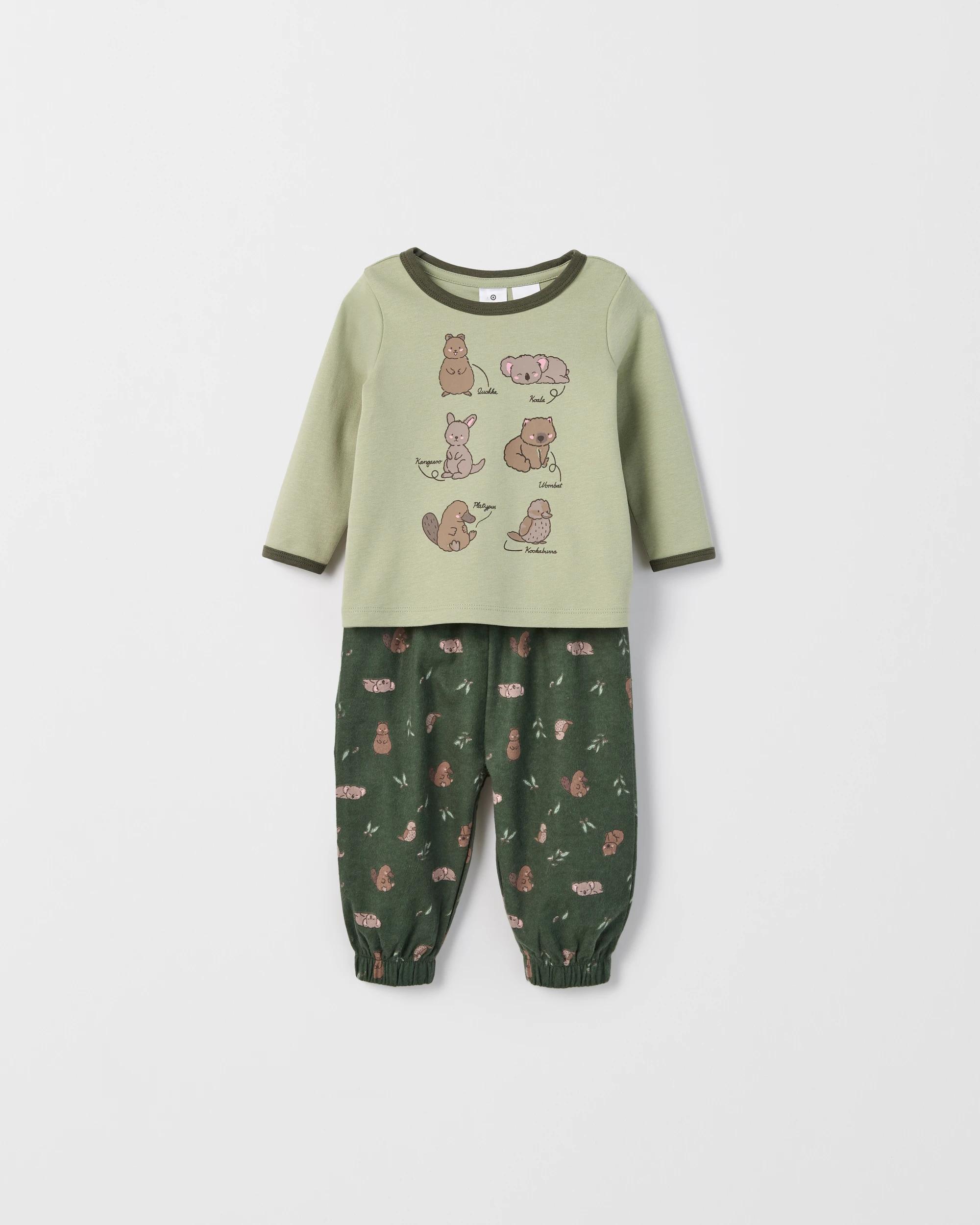 2 Target Baby Baby Organic Cotton Knit Top and Flannel Pants Pyjama Set AUSTRALIANA, 2 of 4