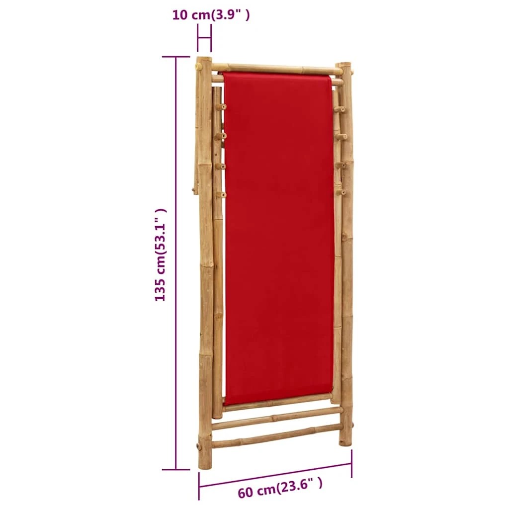 9 vidaXL Deck chair Foldable - Red, 9 of 9