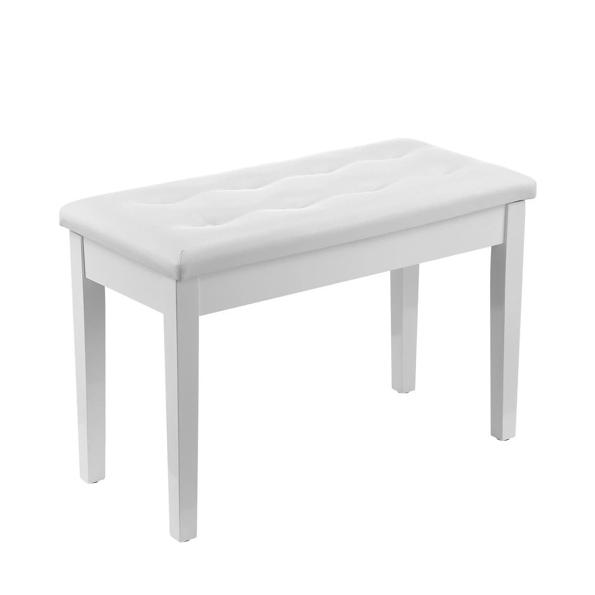 1 Melodic Piano Stool Wooden Bench Chair Keyboard Seat with Storage White, 1 of 3