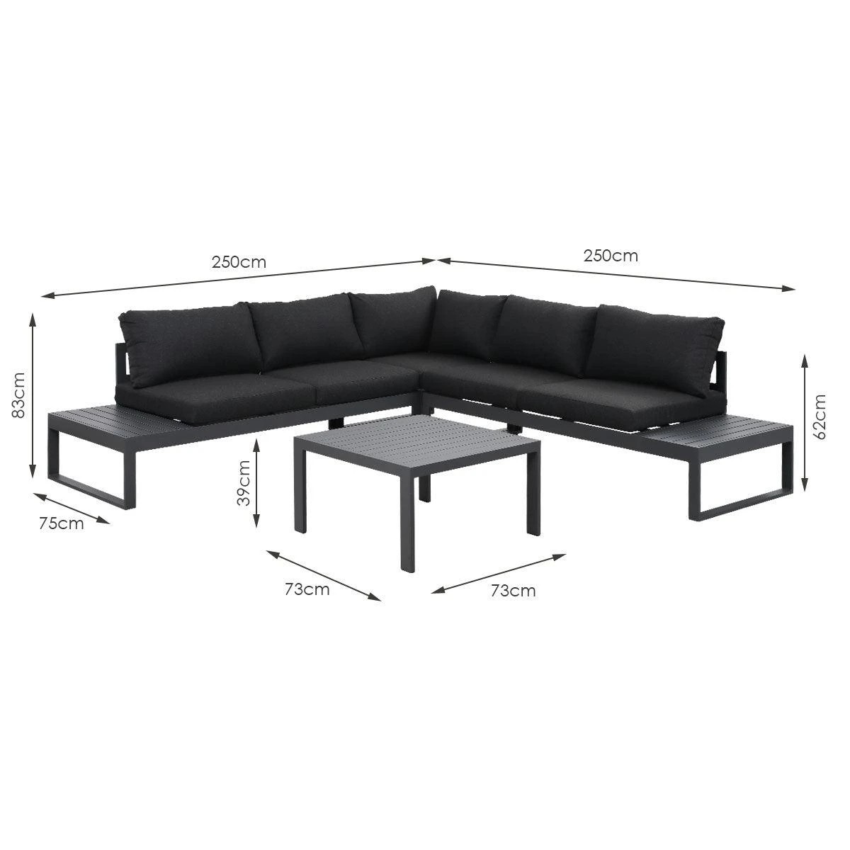 6 Moda Living Hampton Aluminium Outdoor Sofa Seating Set - Charcoal, 6 of 9
