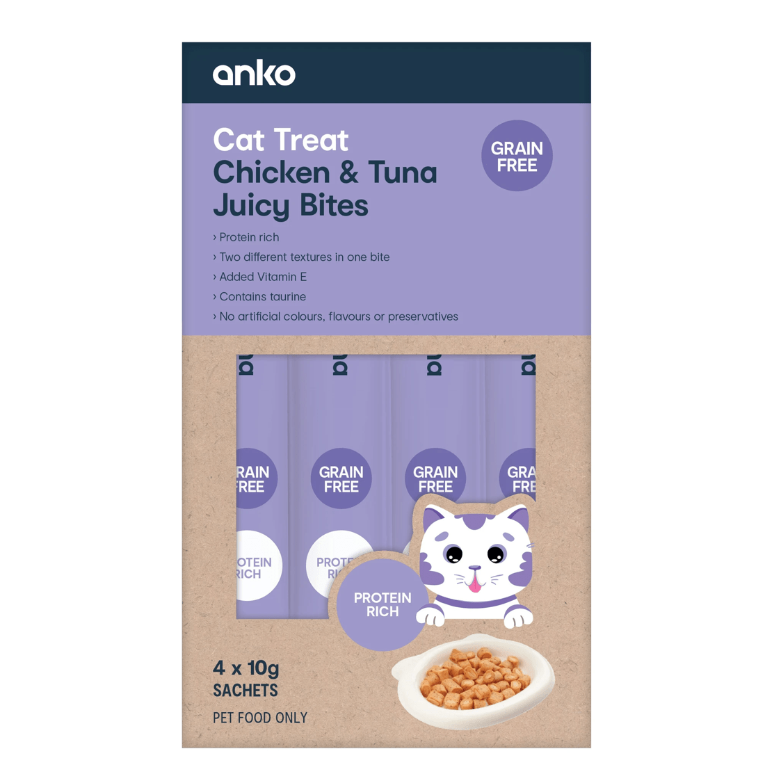 1 4 Pack Pet Treat Juicy Bite Chicken and Tuna, 1 of 2