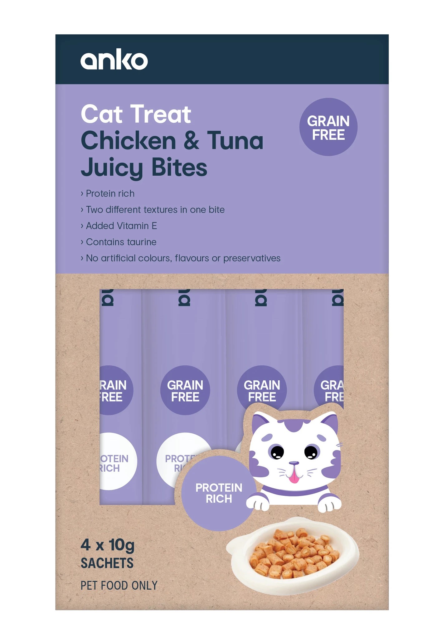 1 4 Pack Pet Treat Juicy Bite Chicken and Tuna, 1 of 2