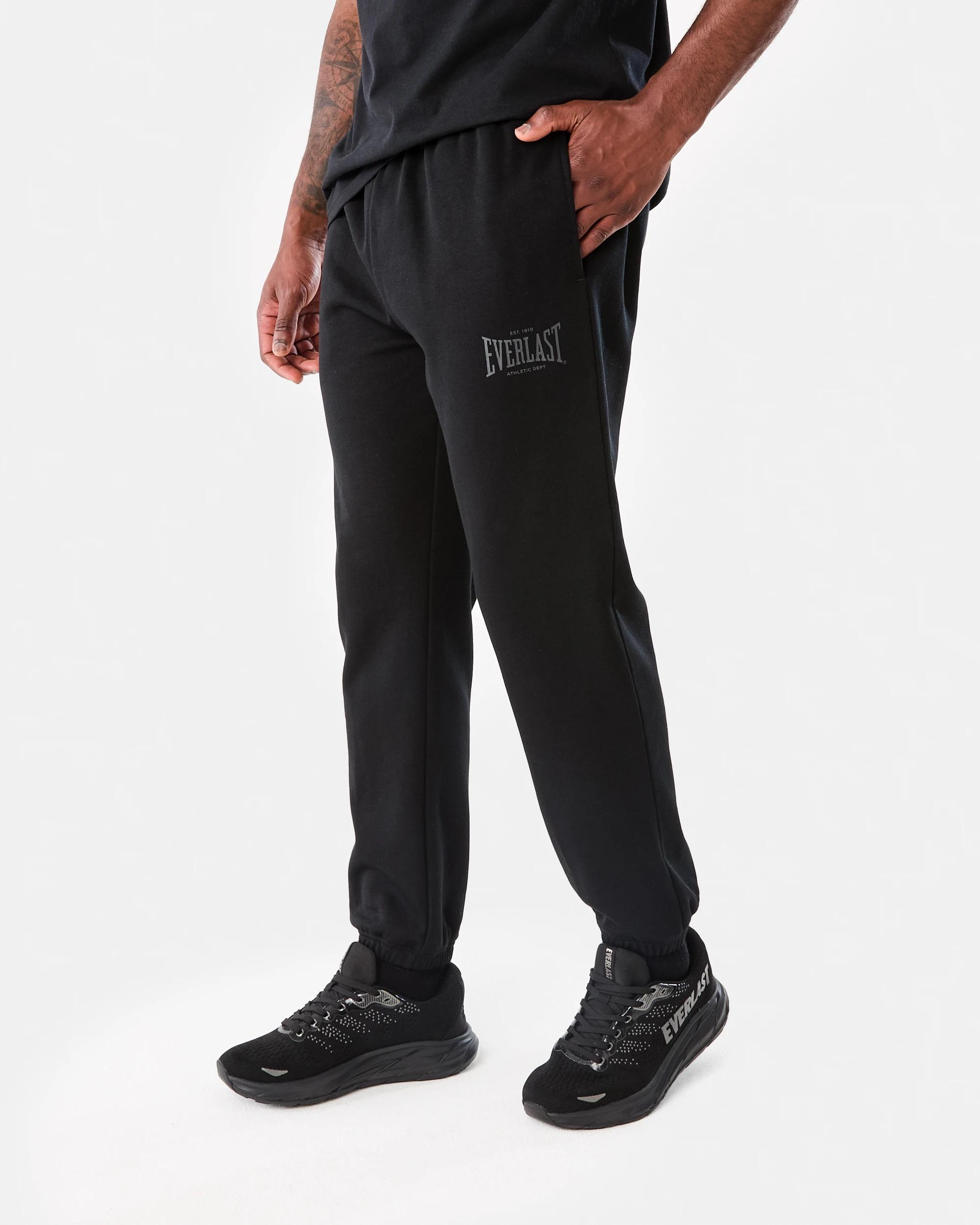 1 Everlast Mens Classic Sports Trackpants Black, 1 of 7