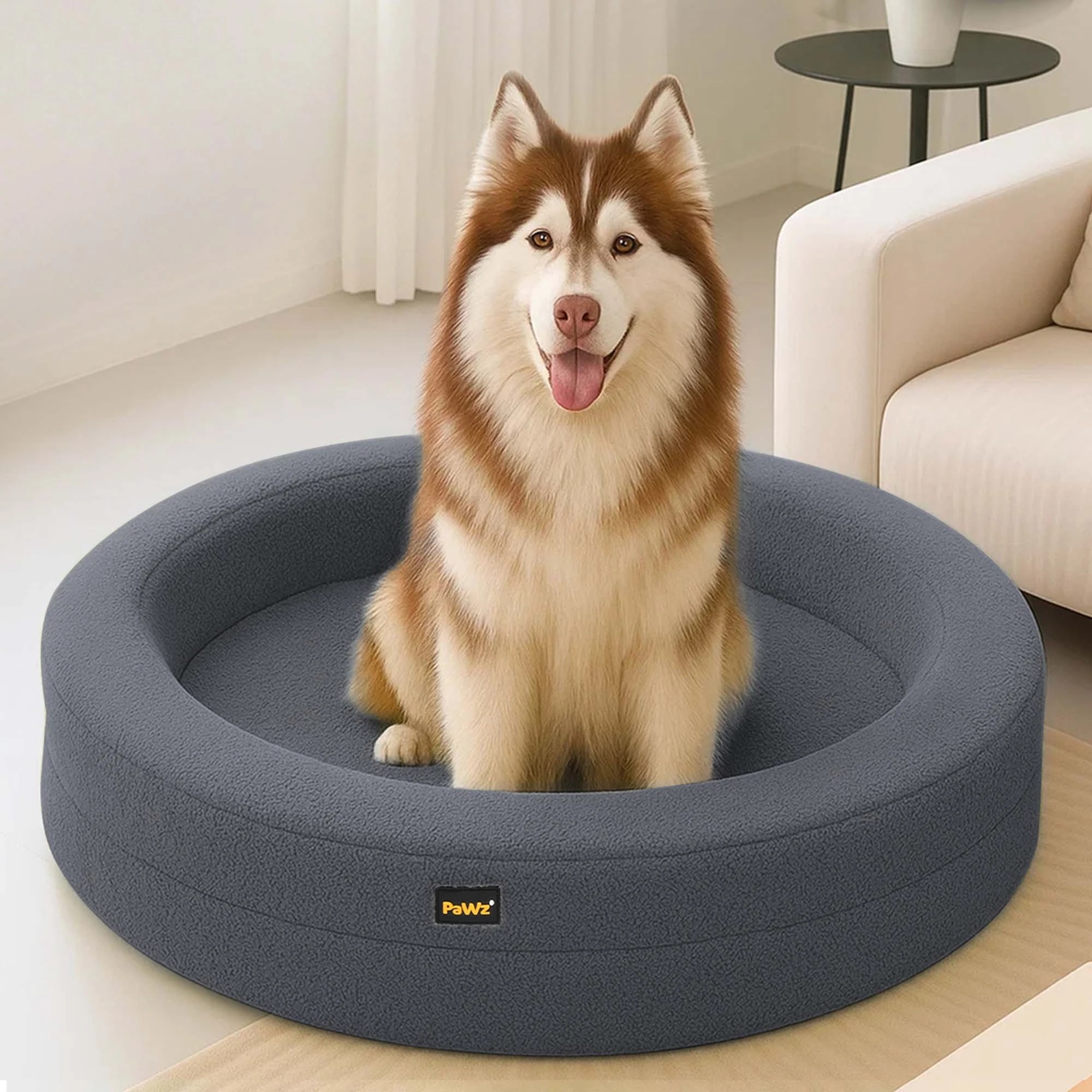 7 Pawz Washable Round Pet Bed  XXL - Grey, 7 of 9