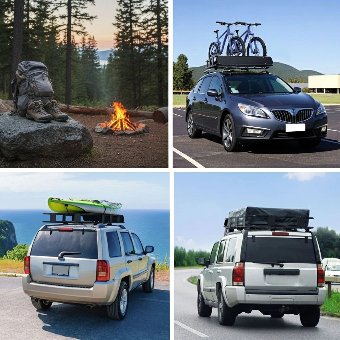 4 Giantz Universal Car Roof Rack Basket Luggage Vehicle Cargo Carrier 160cm - Black, 4 of 6