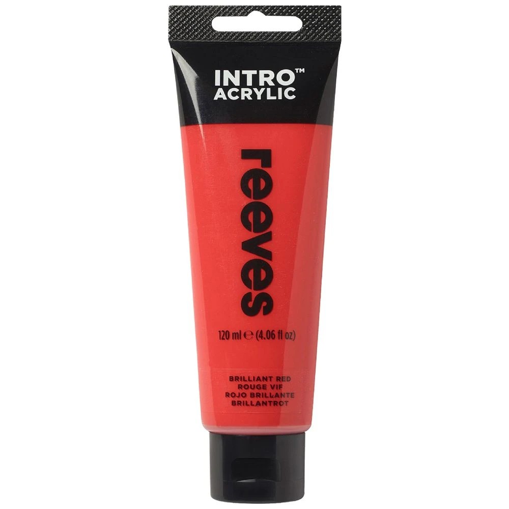 1 Reeves Intro Acrylic Paint 100mL Brilliant Red, 1 of 1