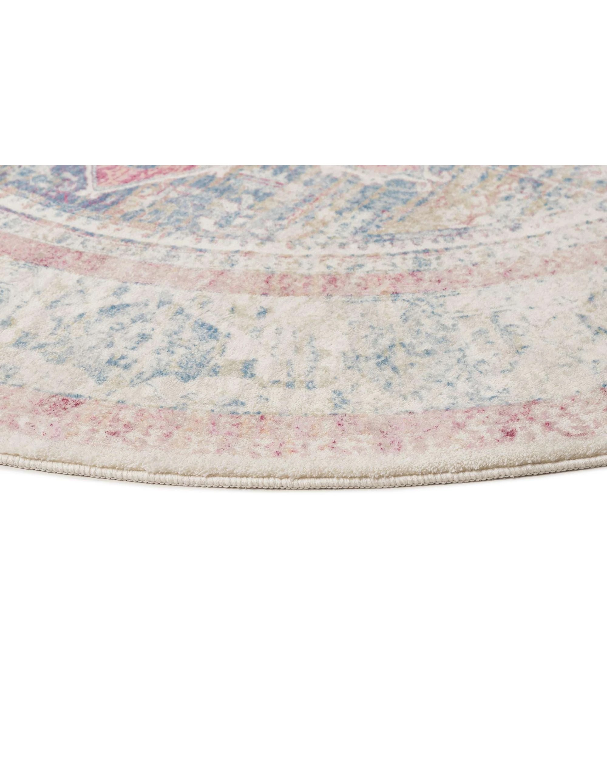 3 Loopsie Seri Medallion Washable Round Rug-240cm x 240cm - Pink, 3 of 5