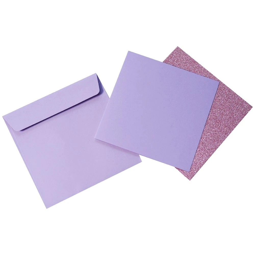 3 Qcut Folding Cards Set Purple/Purple Glitter, 3 of 3