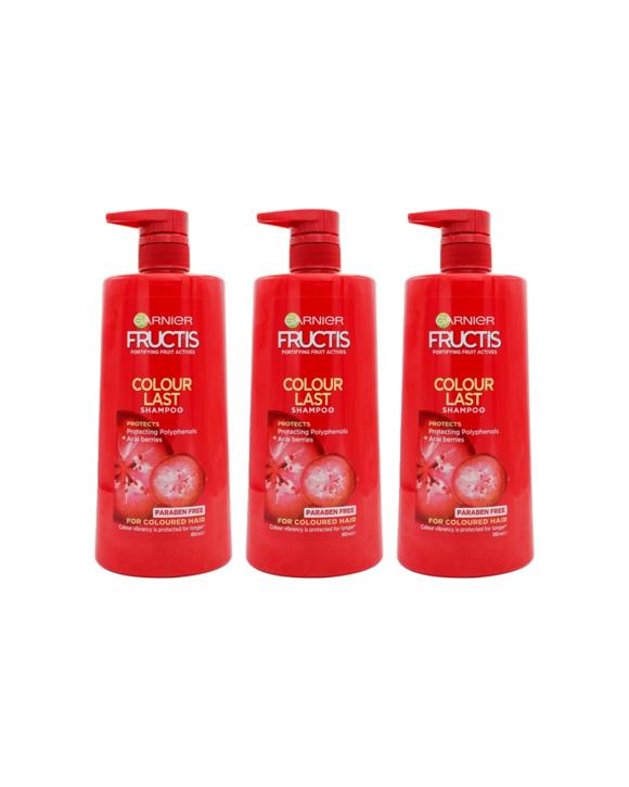 GARNIER 3PK Fructis Colour Last Shampoo 850ml Acai Berry Vibrancy Protect - Multi