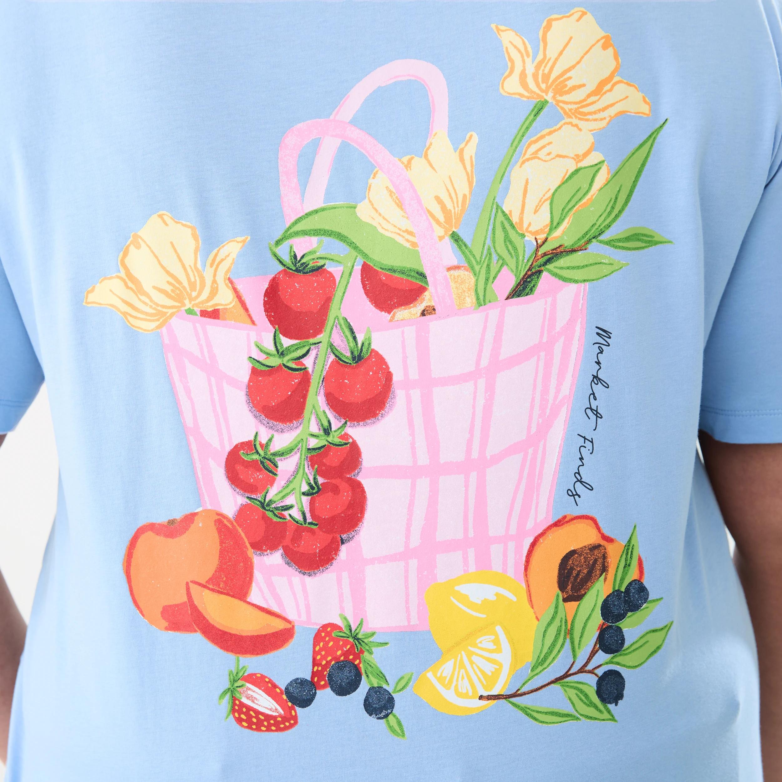 7 Curve Short Sleeve Boyfriend T-shirt MARKET BAG BRUNI BLUE, 7 of 7