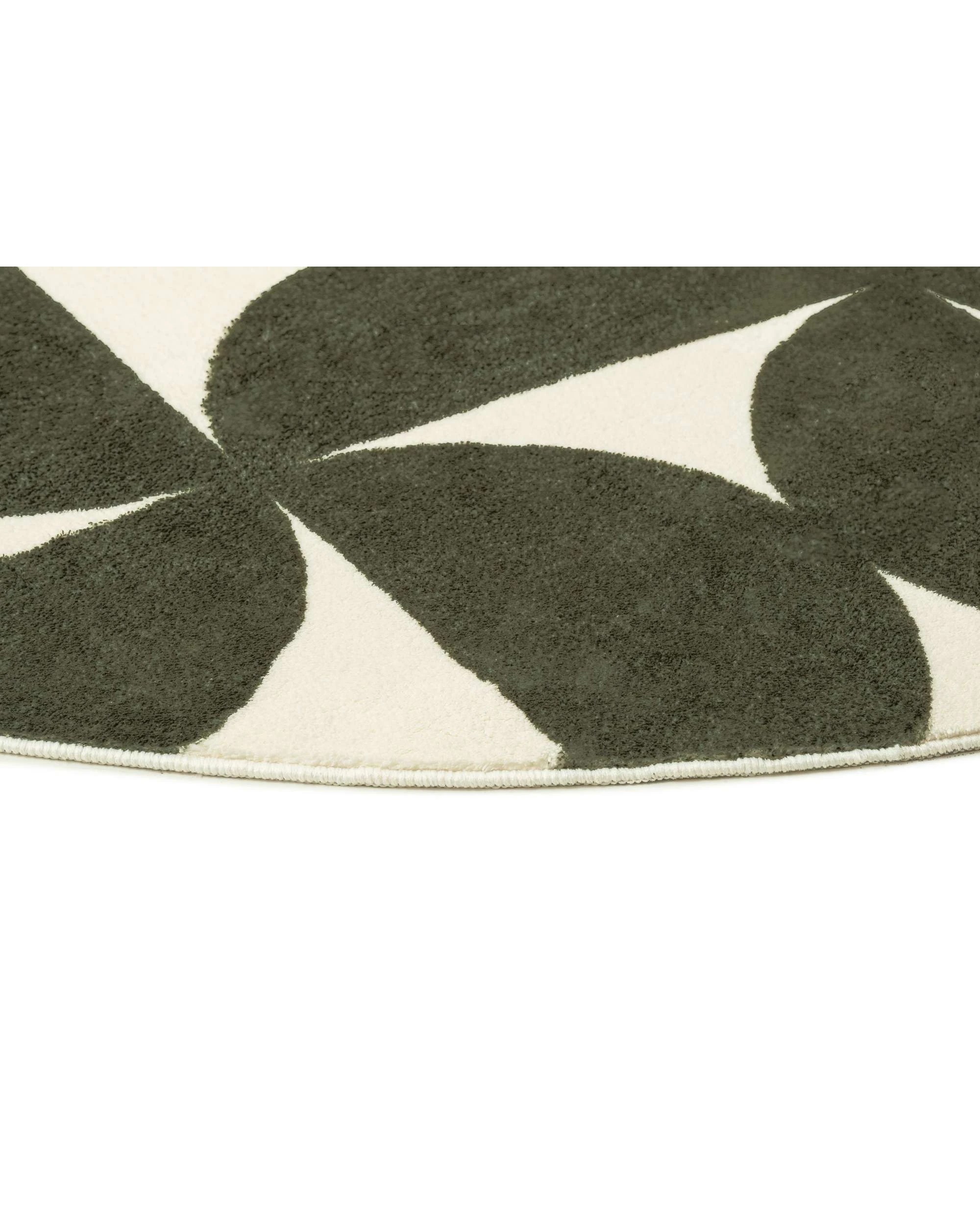 3 Loopsie Jardime Geometric Washable Round Rug-240cm x 240cm - Green, 3 of 5