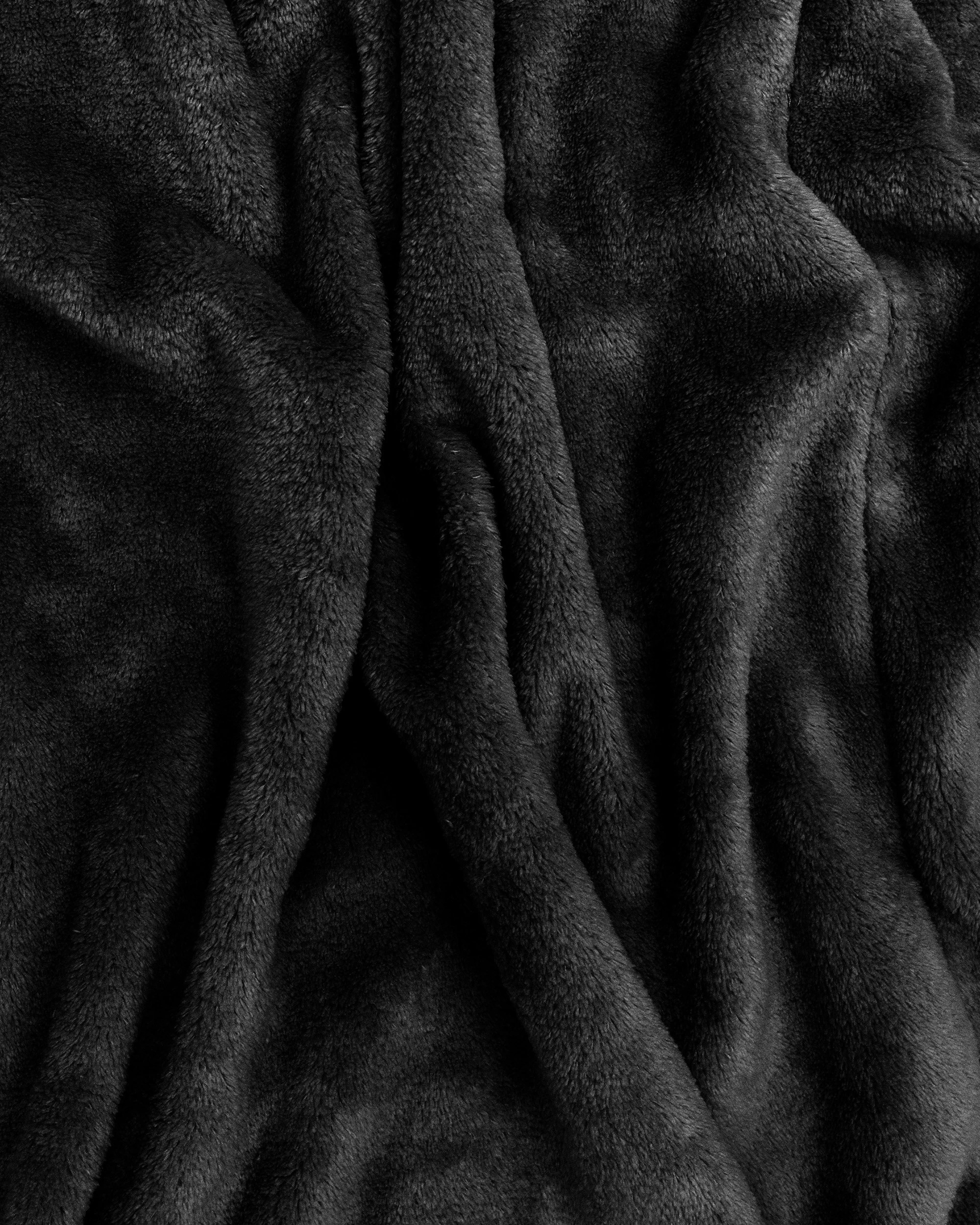 3 Bambury Soft Microplush Coral Fleece Bathrobe Dressing Gown Size Medium/Large - Black, 3 of 7