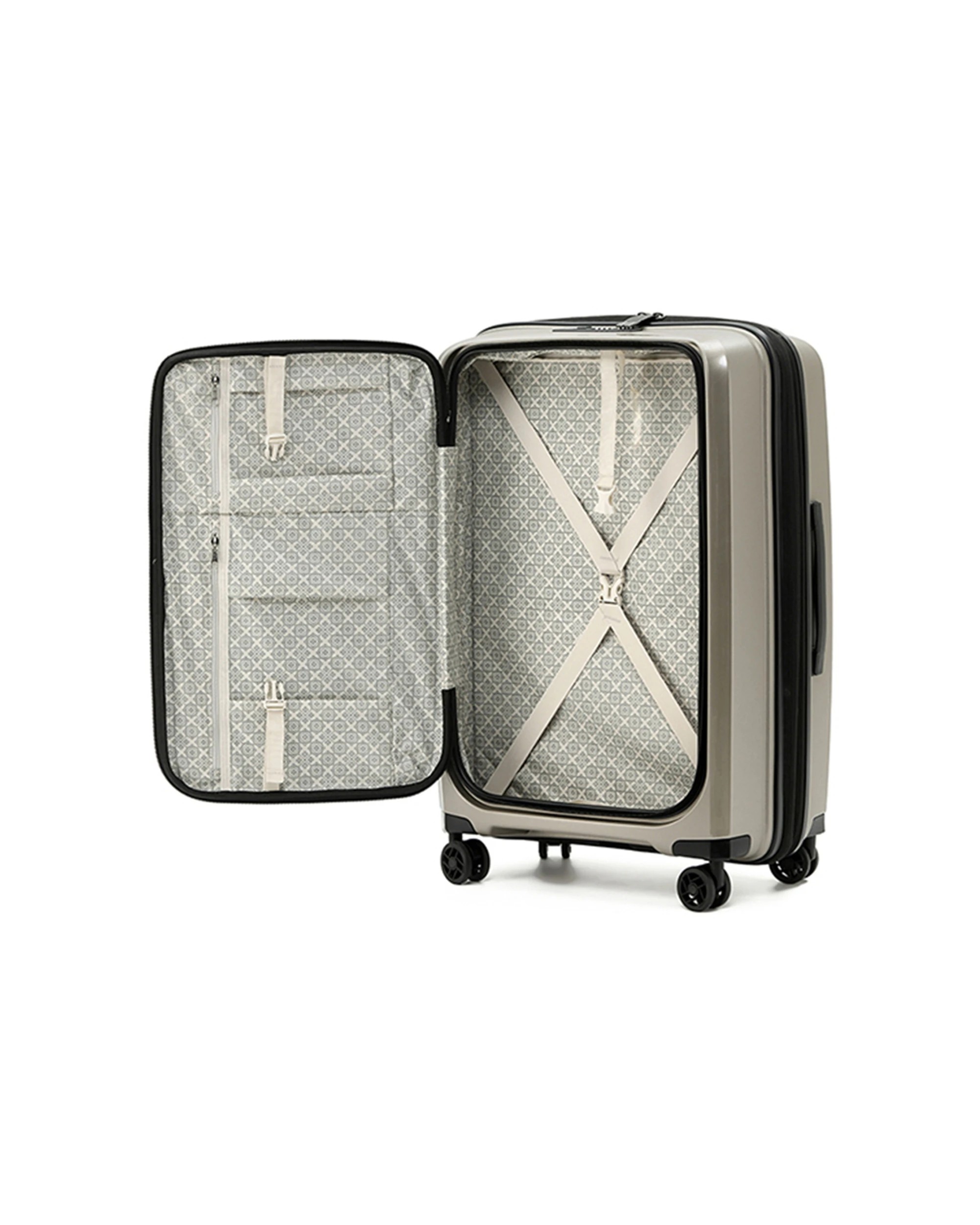 2 Tosca 3Pc Space X 20" Carry On 25/29" Trolley Case Set - Gold, 2 of 6