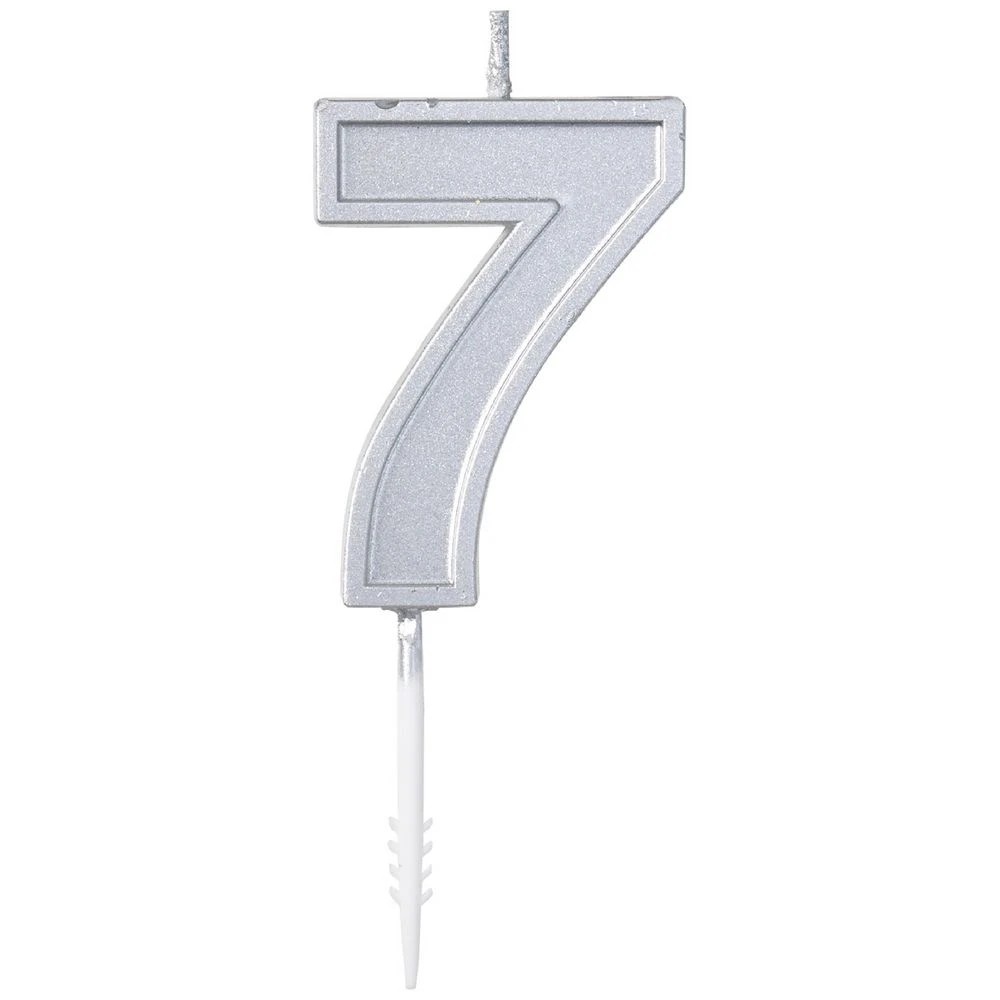 2 Otto Candle Number 7 Silver, 2 of 2