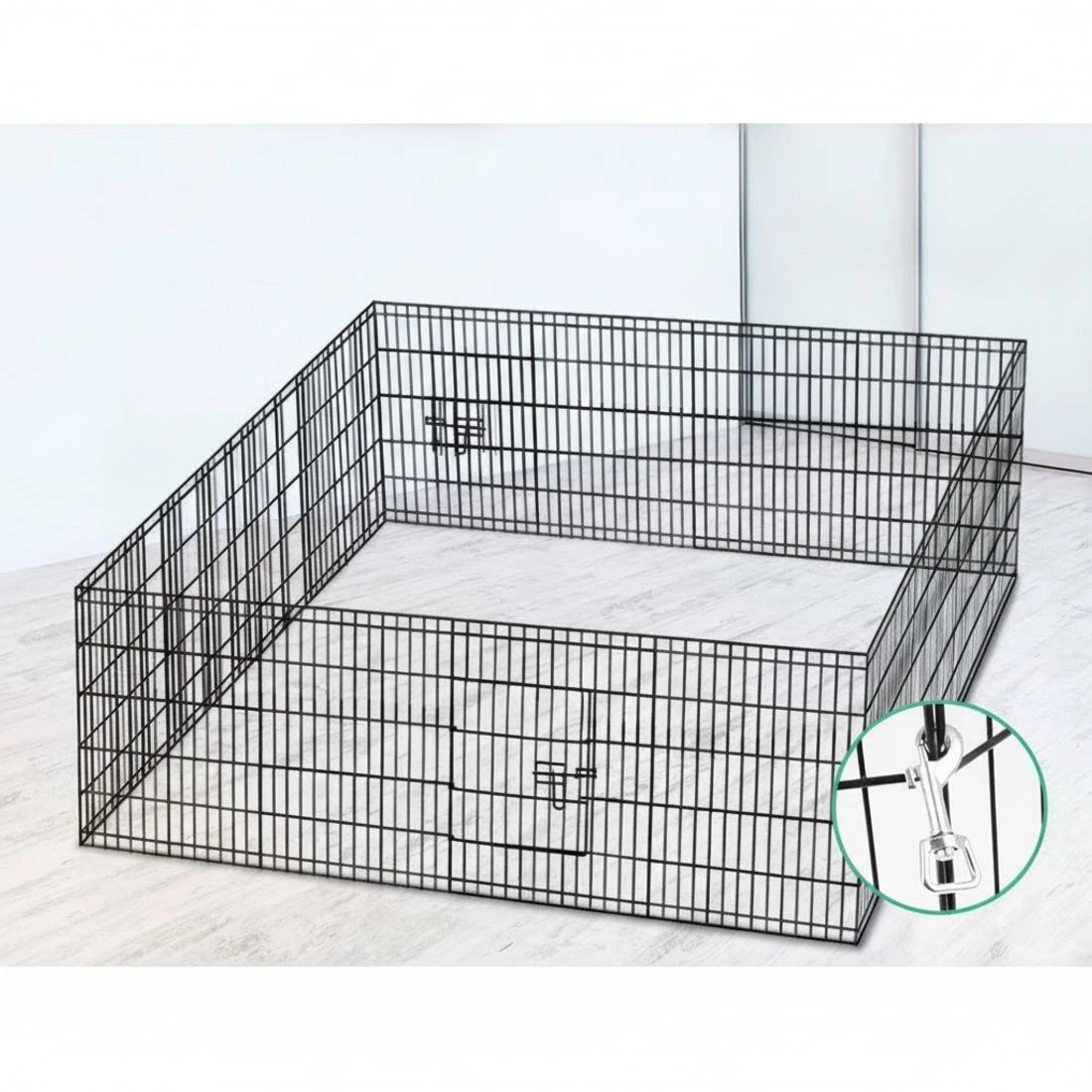 5 i.Pet 2x30" 8 Panel Dog Playpen Pet Fence Exercise Cage Enclosure Play Pen - Black, 5 of 6