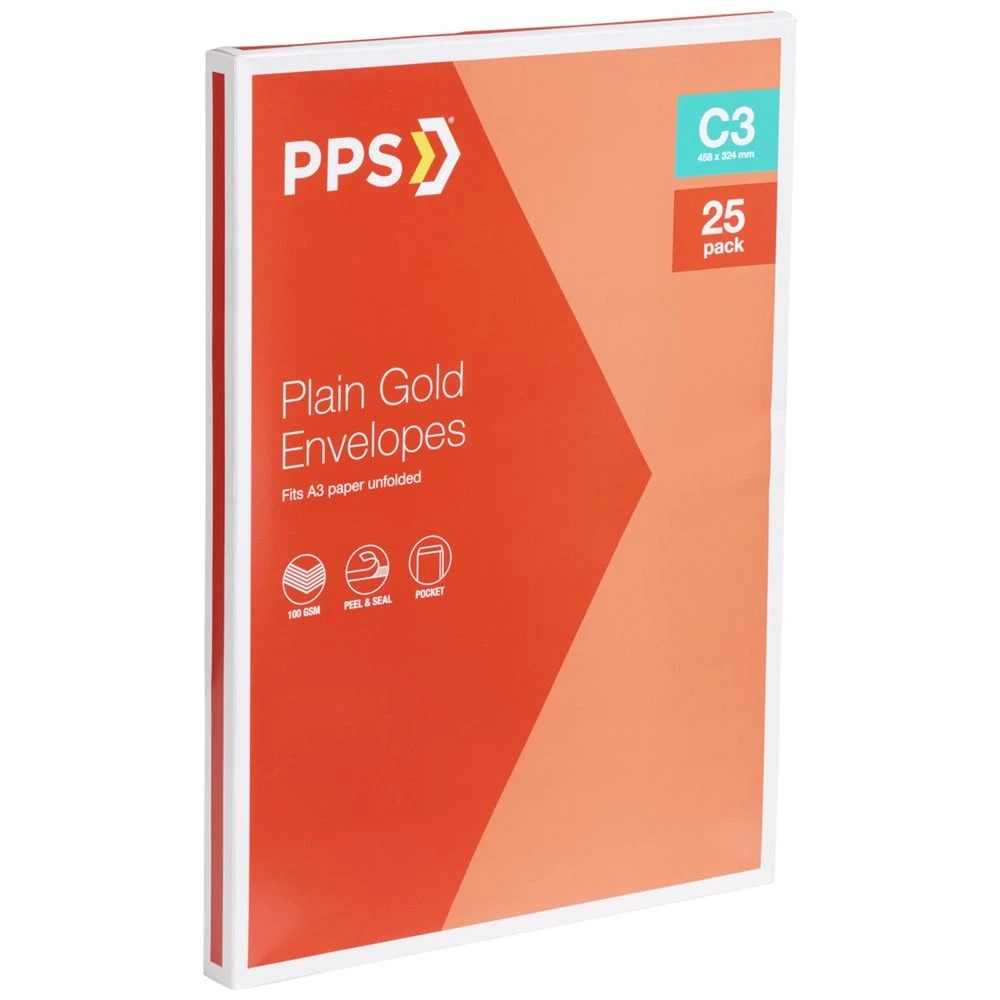 1 PPS C3 Envelopes Gold 25 Pack, 1 of 3