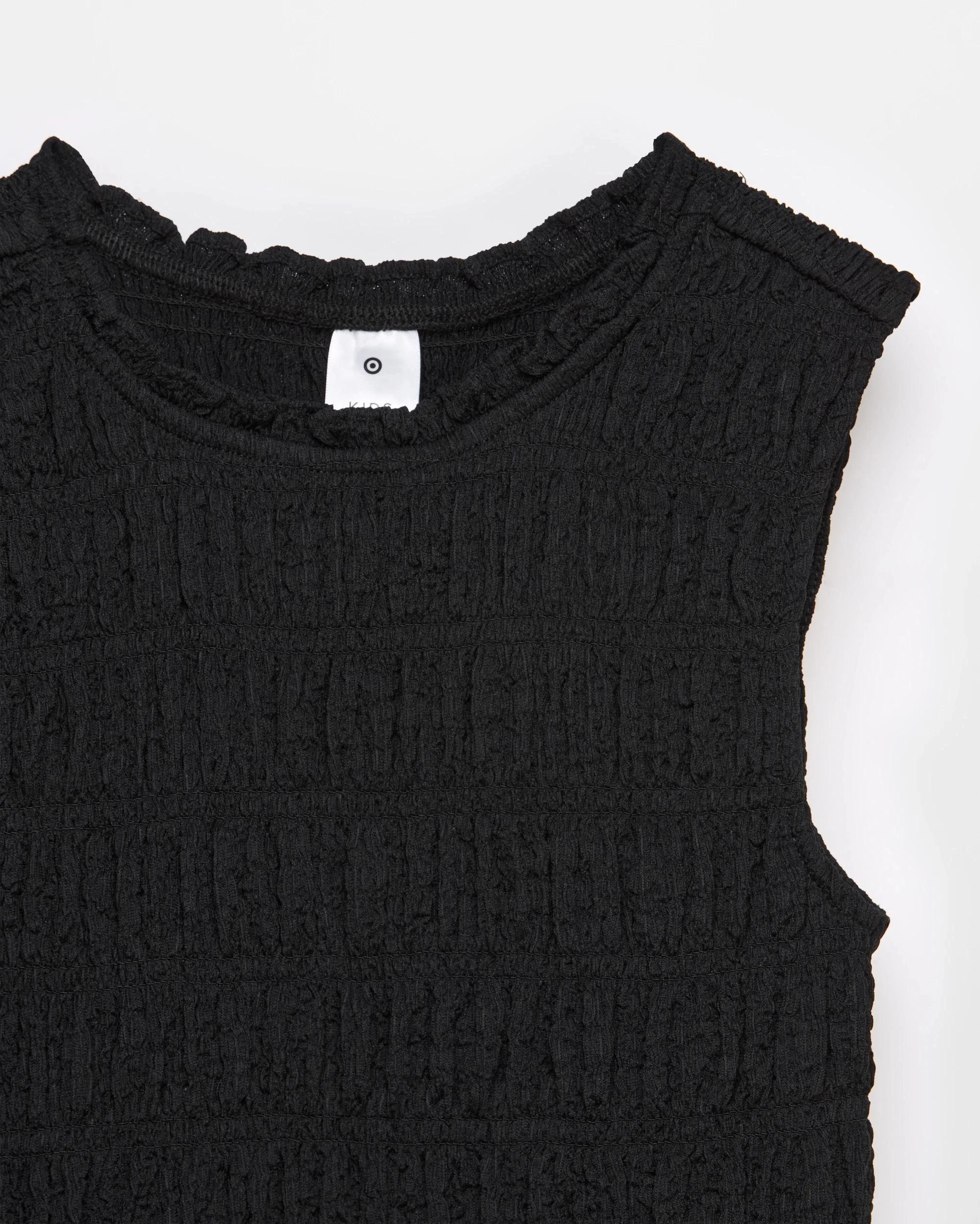 3 Target Textured Knit Shirred Tank Top BLACK BEAUTY, 3 of 3